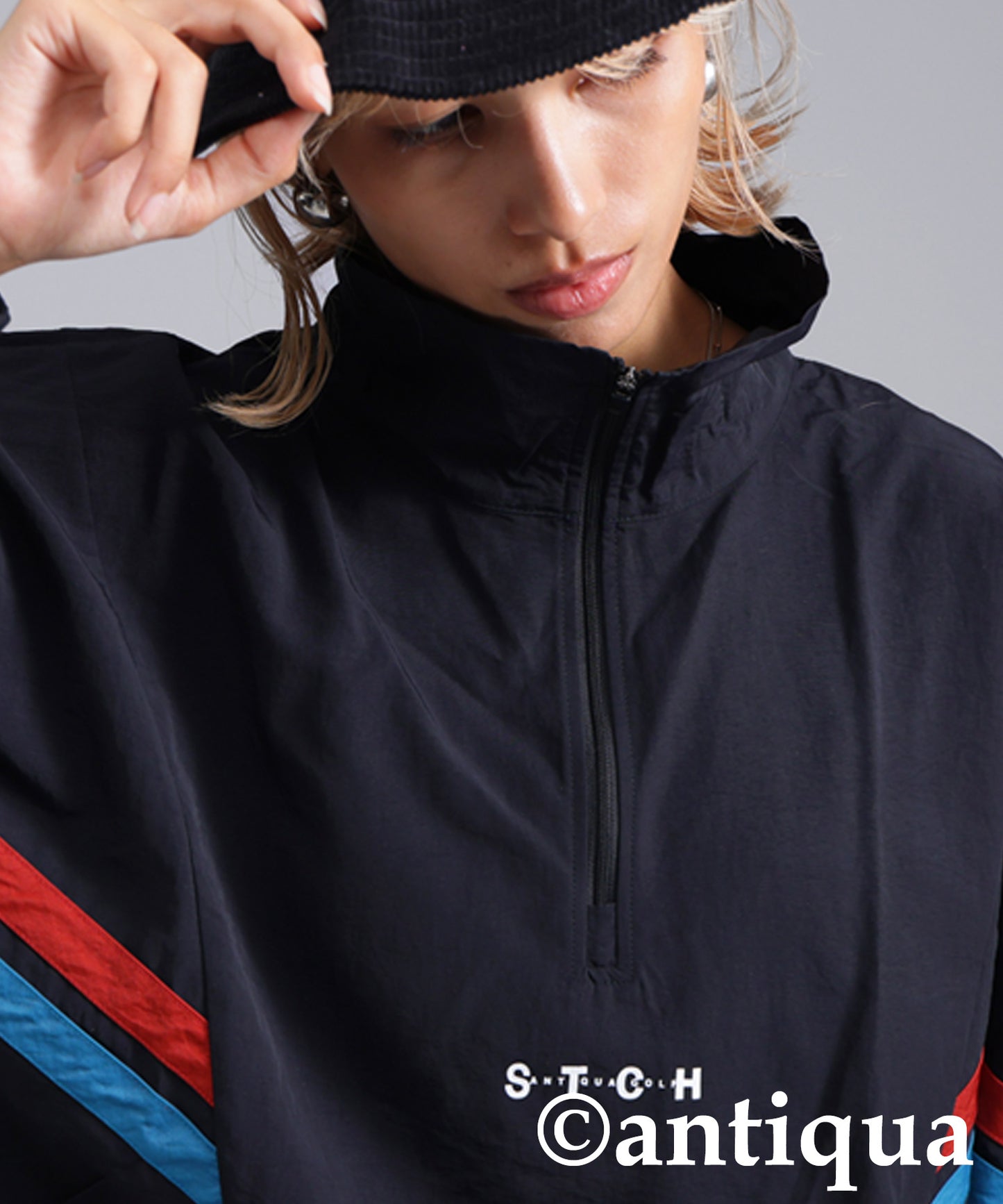 ANTIQUA GOLF×STCH Color-Coordinated Line Pullover Ladies