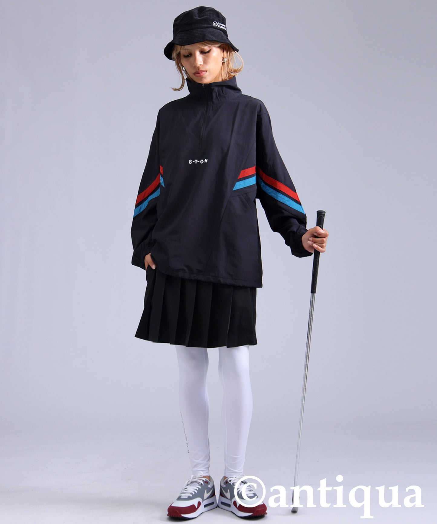 ANTIQUA GOLF×STCH Color-Coordinated Line Pullover Ladies
