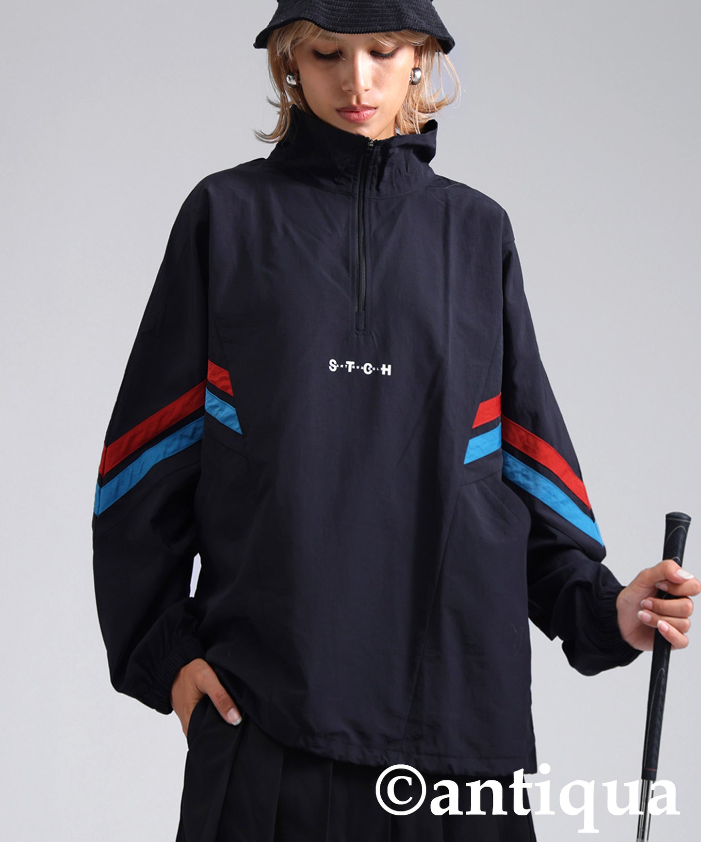 ANTIQUA GOLF×STCH Color-Coordinated Line Pullover Ladies