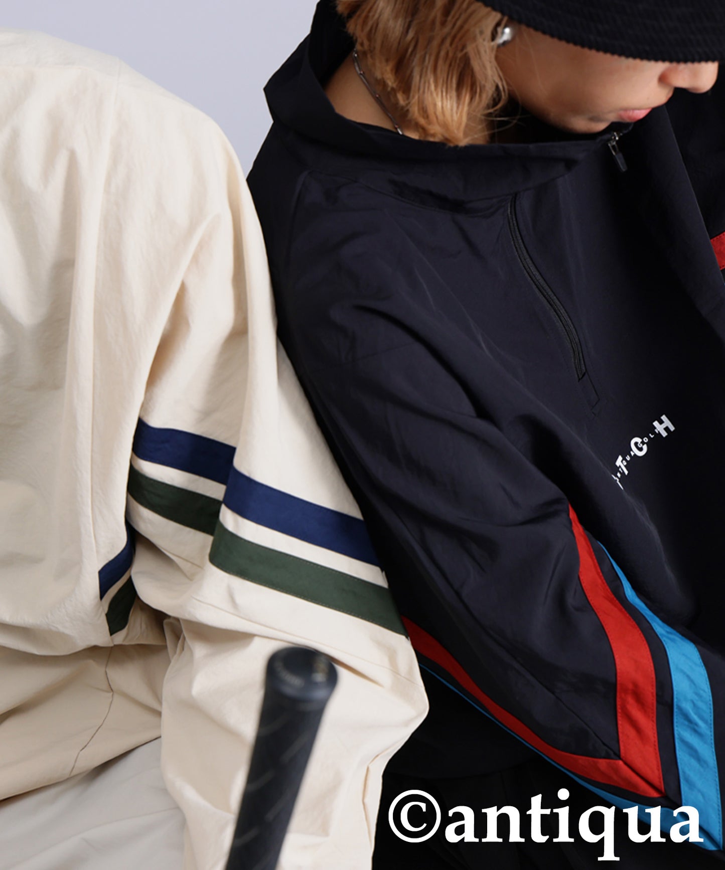 ANTIQUA GOLF×STCH Color-Coordinated Line Pullover Ladies