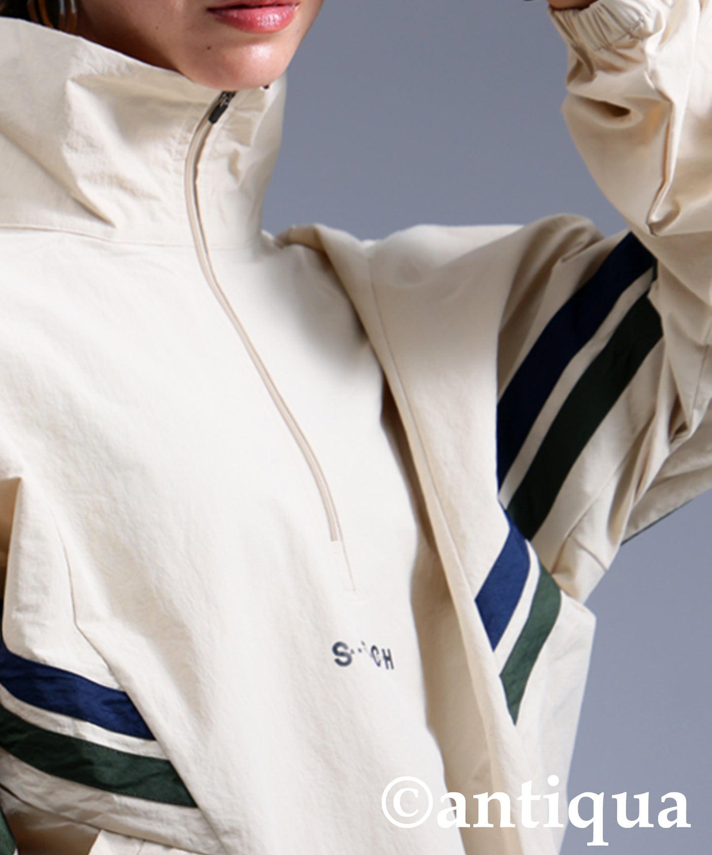 ANTIQUA GOLF×STCH Color-Coordinated Line Pullover Ladies