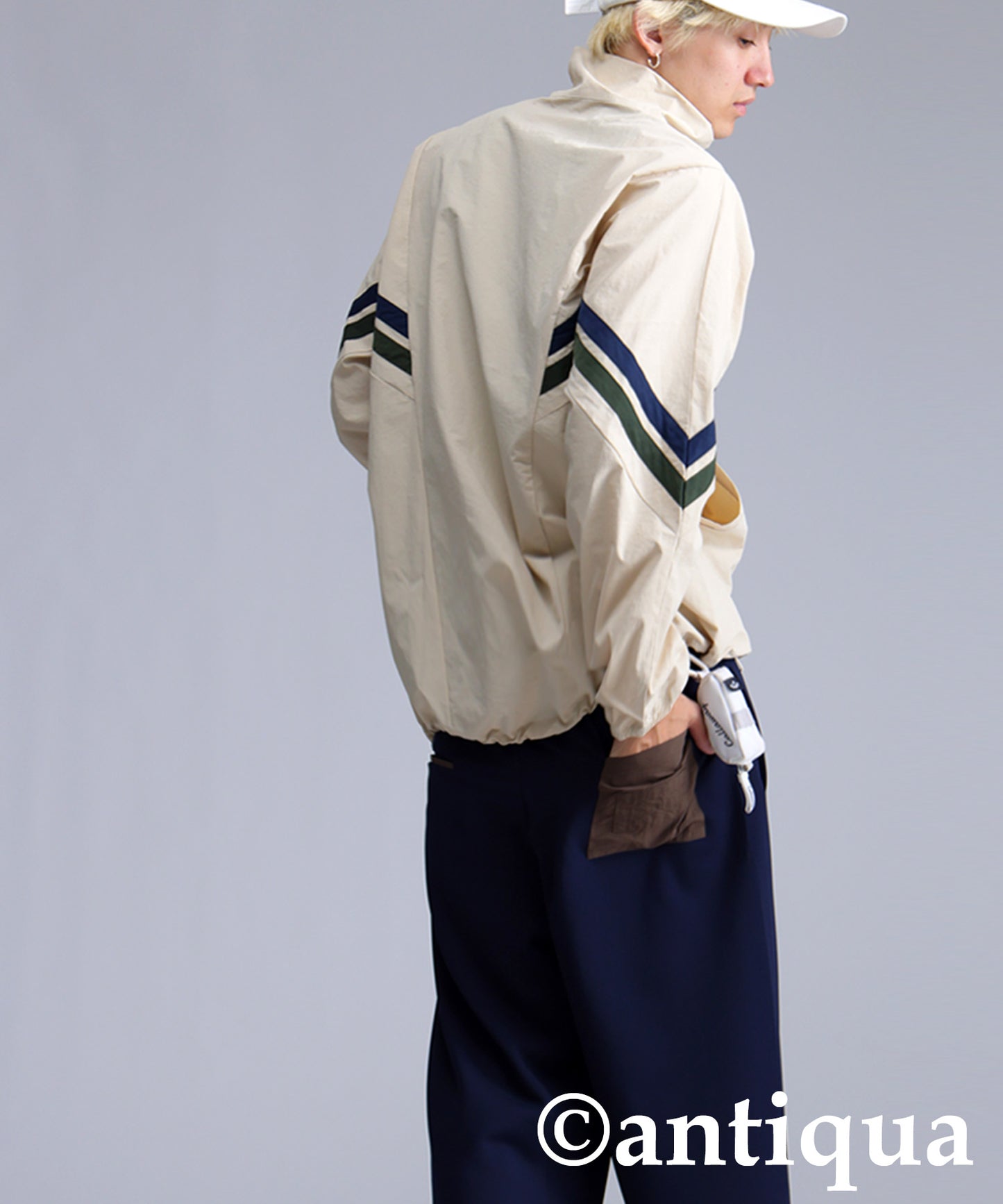 ANTIQUA GOLF×STCH Color-Coordinated Line Pullover Men's