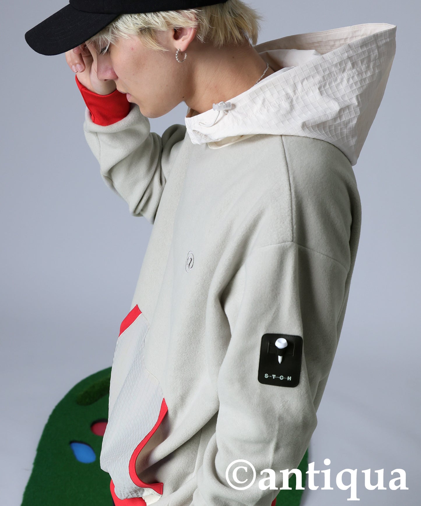 ANTIQUA GOLF×STCH Color-Coordinated Fleece Hoodie Men's