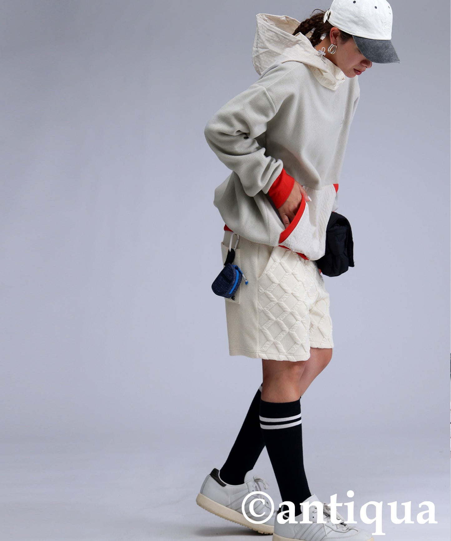 ANTIQUA GOLF×STCH Color-Coordinated Fleece Hoodie Ladies