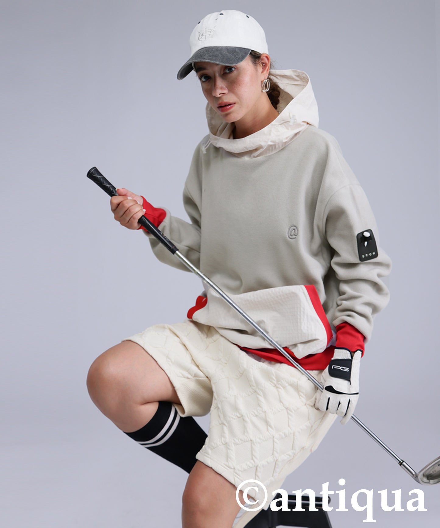 ANTIQUA GOLF×STCH Color-Coordinated Fleece Hoodie Ladies