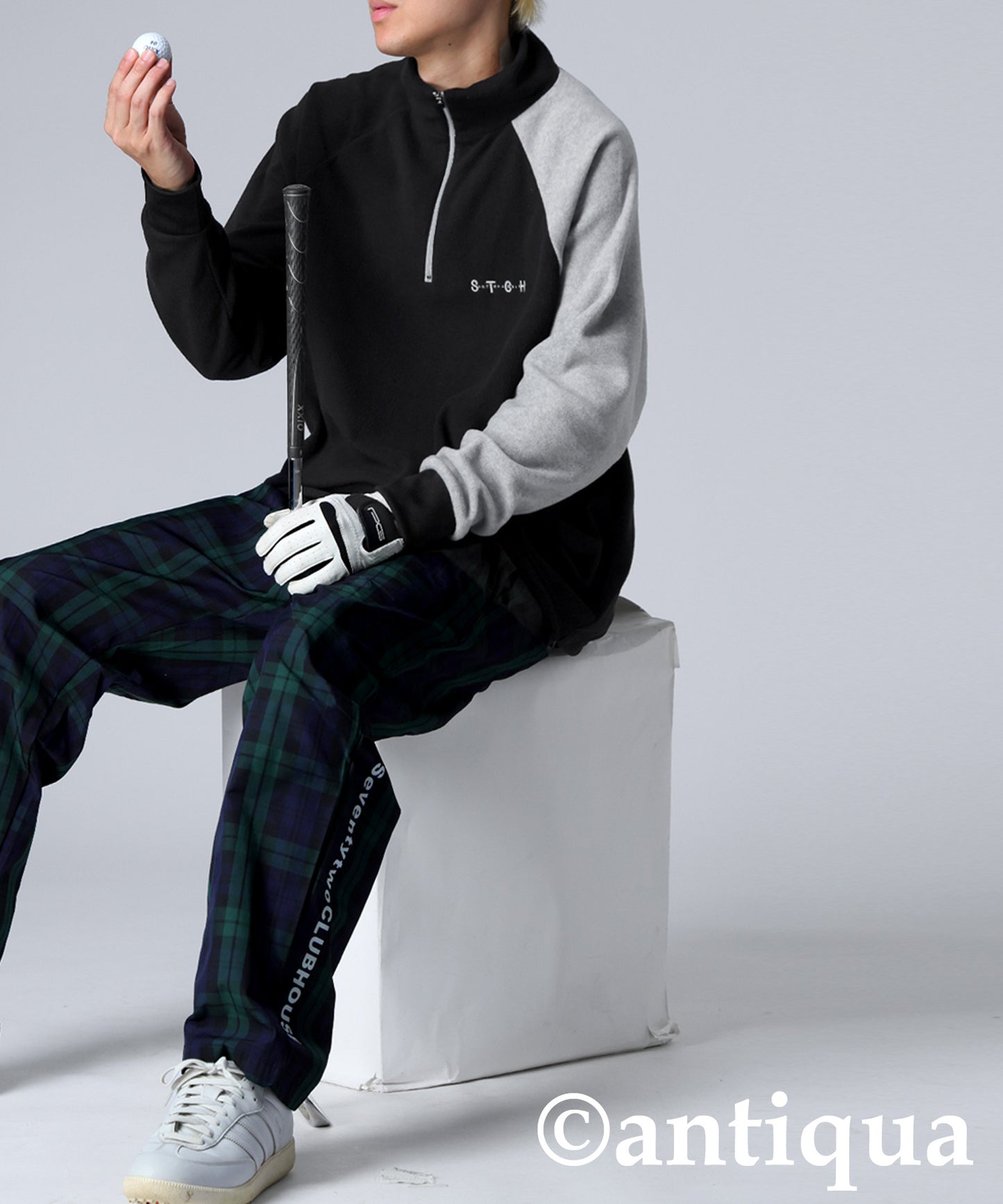 ANTIQUA GOLF×STCH Color-Coordinated Fleece Top Men's