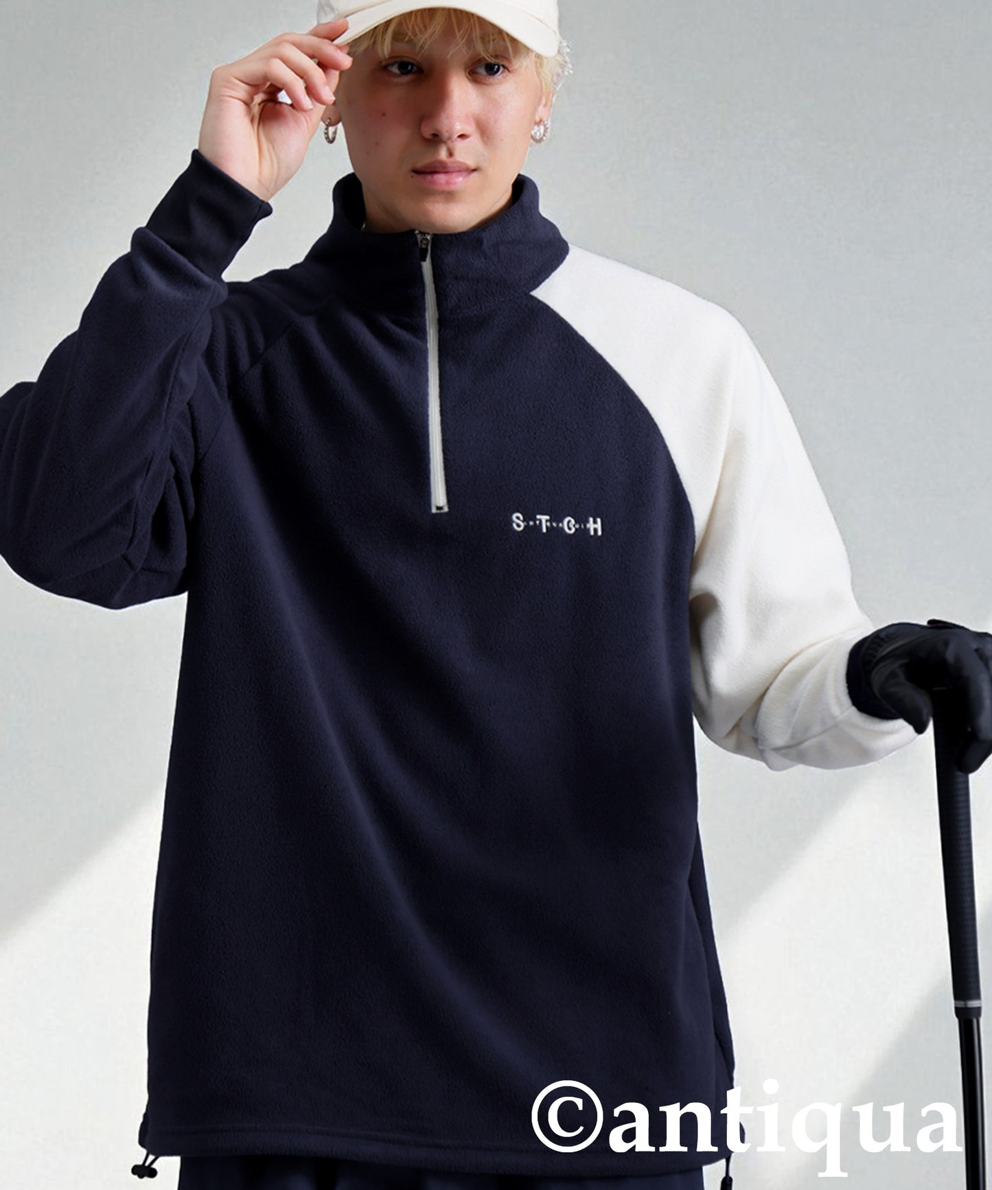 ANTIQUA GOLF×STCH Color-Coordinated Fleece Top Men's