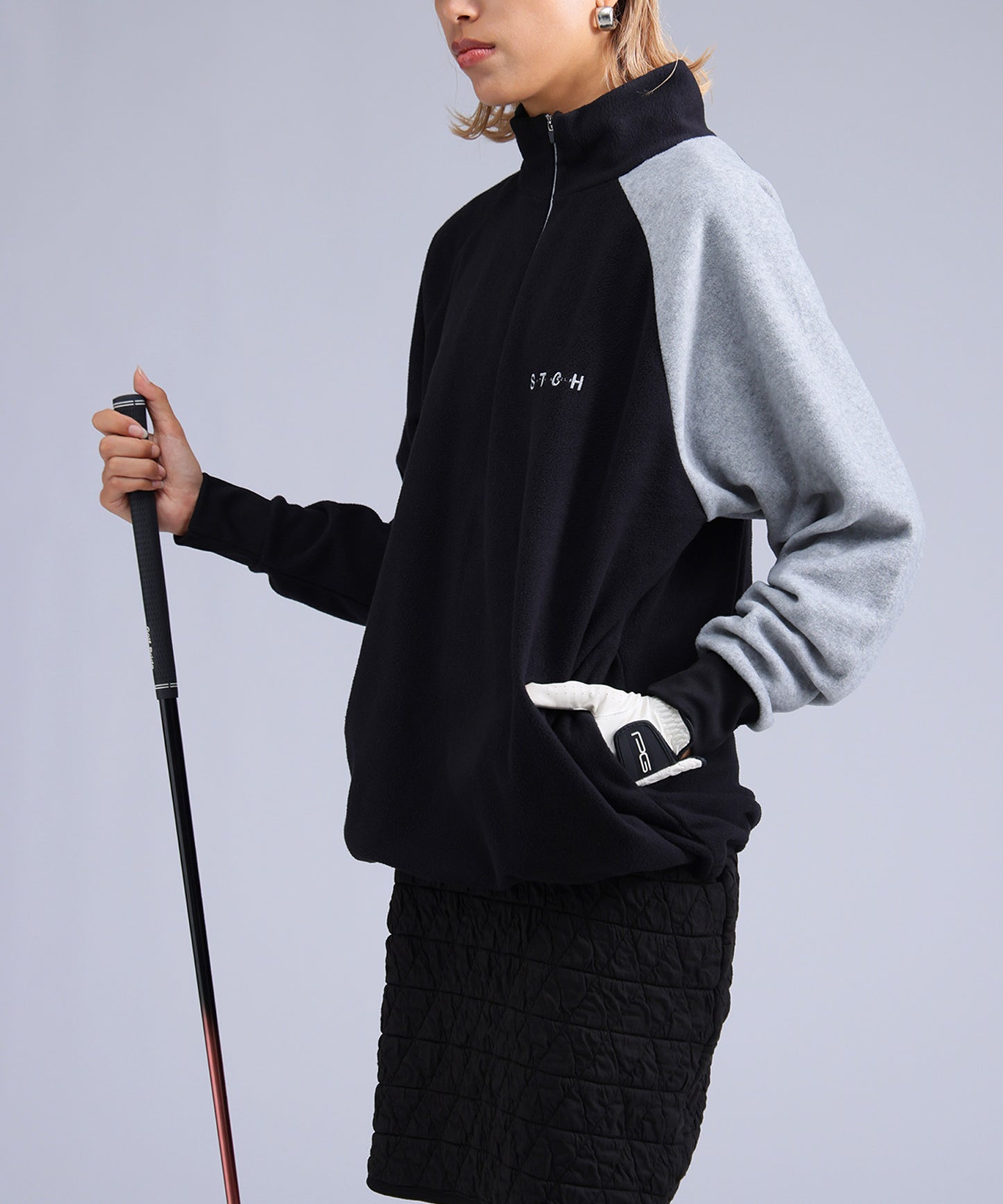 ANTIQUA GOLF×STCH Color-Coordinated Fleece Top Ladies