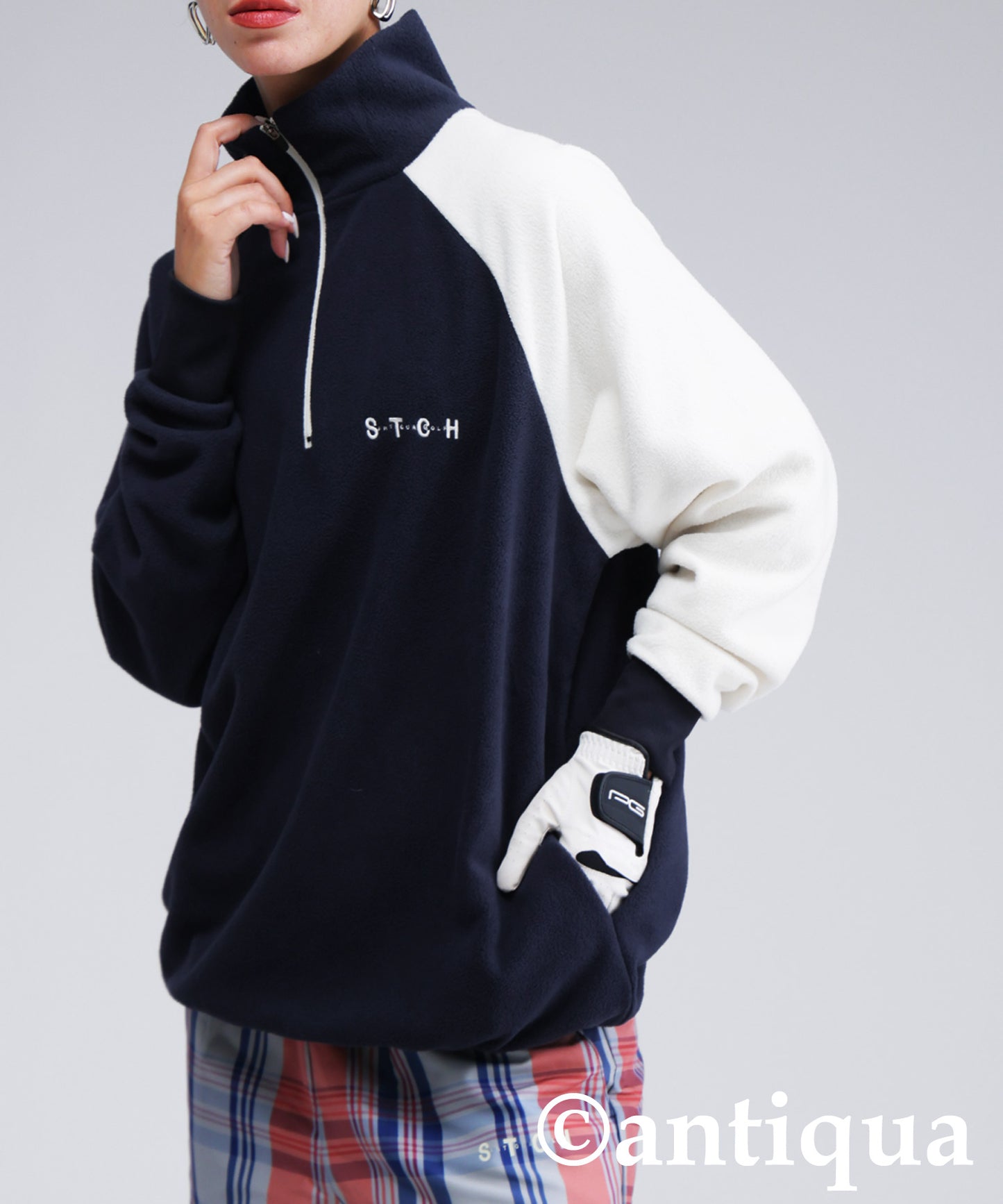 ANTIQUA GOLF×STCH Color-Coordinated Fleece Top Ladies