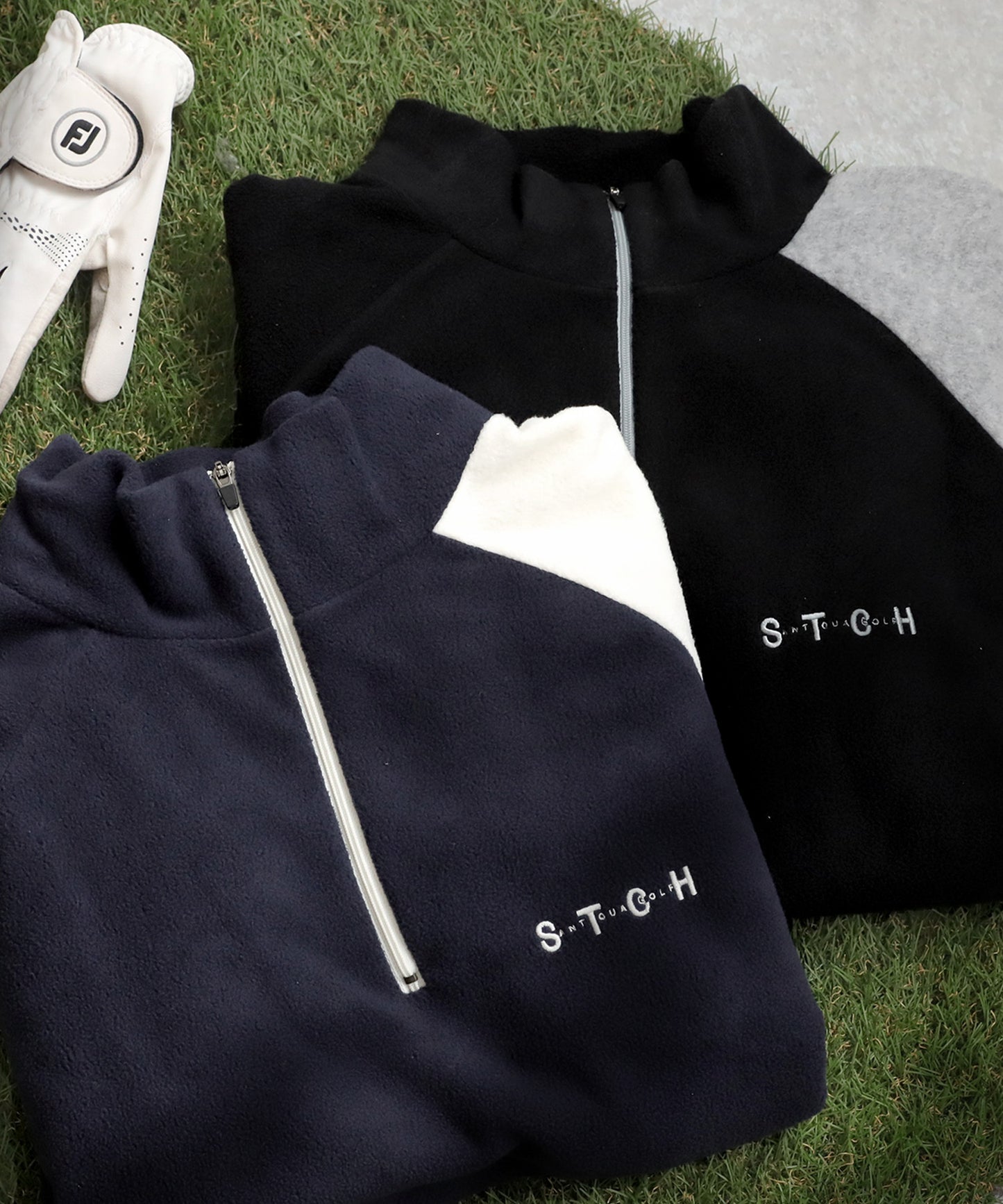 ANTIQUA GOLF×STCH Color-Coordinated Fleece Top Ladies