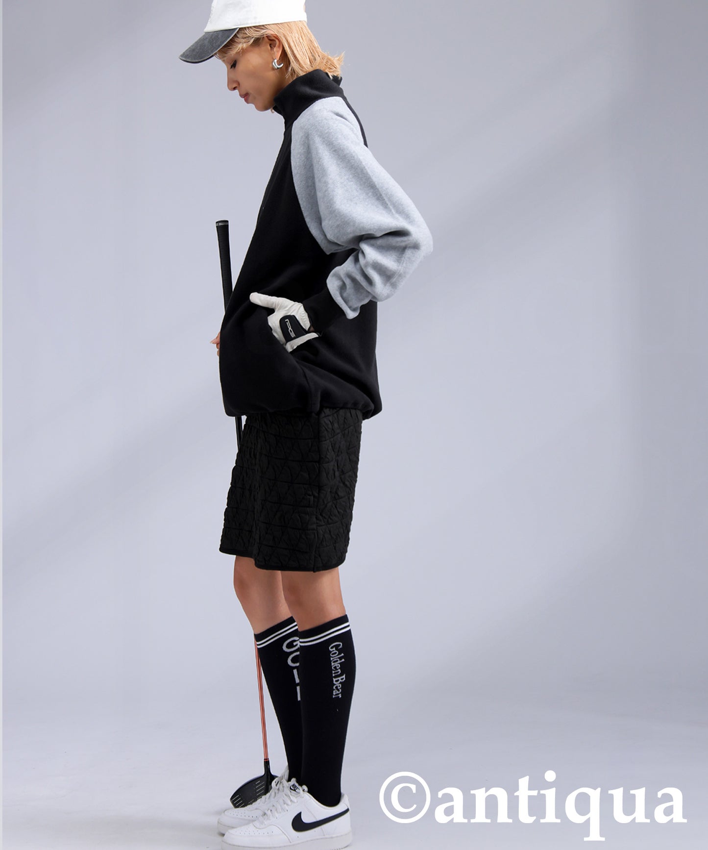 ANTIQUA GOLF×STCH Color-Coordinated Fleece Top Ladies