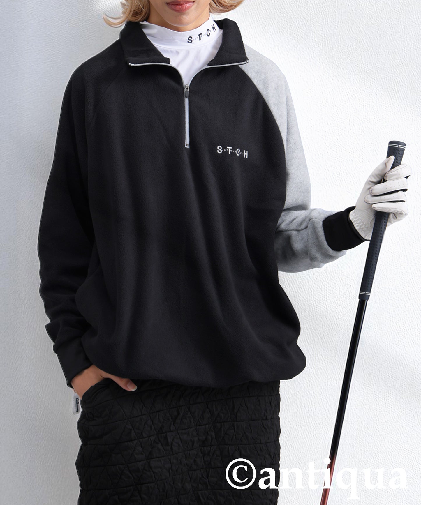 ANTIQUA GOLF×STCH Color-Coordinated Fleece Top Ladies