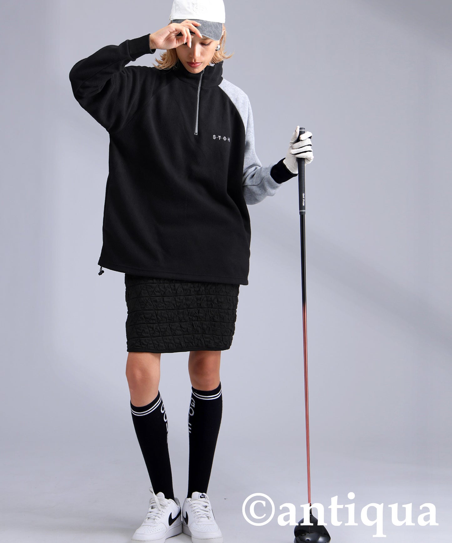 ANTIQUA GOLF×STCH Color-Coordinated Fleece Top Ladies