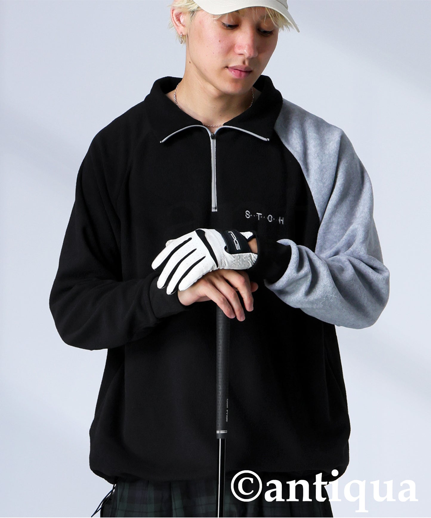 ANTIQUA GOLF×STCH Color-Coordinated Fleece Top Men's