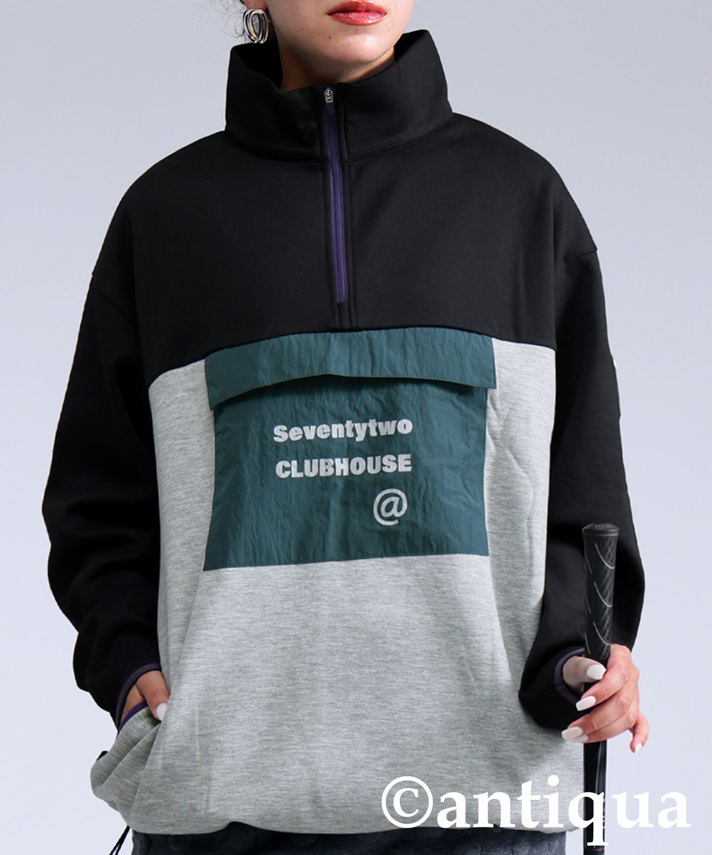 ANTIQUA GOLF×STCH Color-Coordinated Pullover Ladies