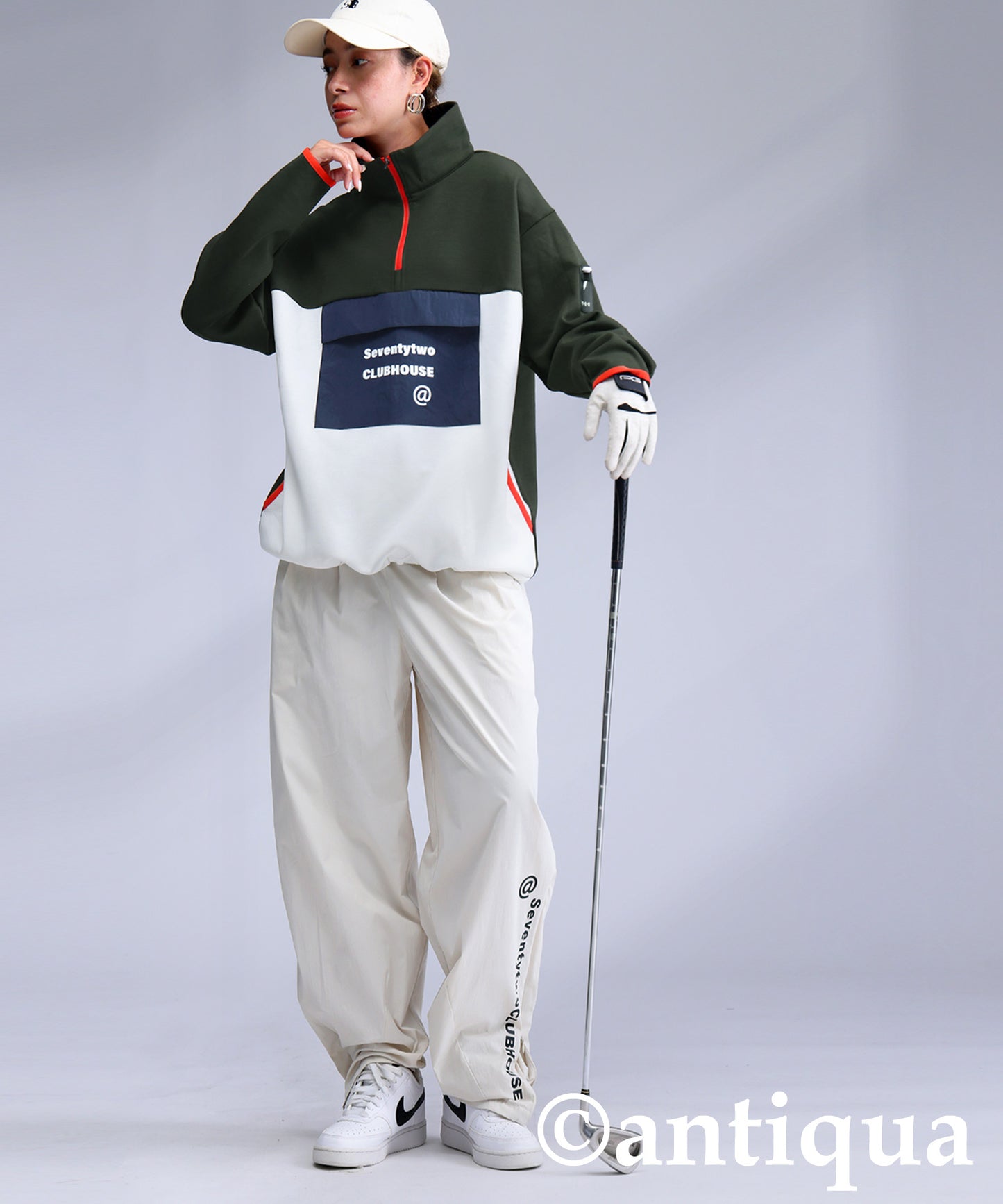 ANTIQUA GOLF×STCH Color-Coordinated Pullover Ladies