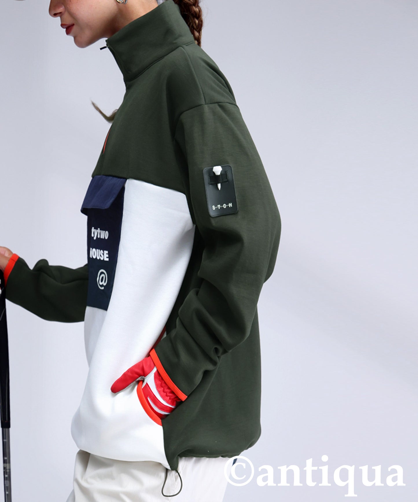 ANTIQUA GOLF×STCH Color-Coordinated Pullover Ladies