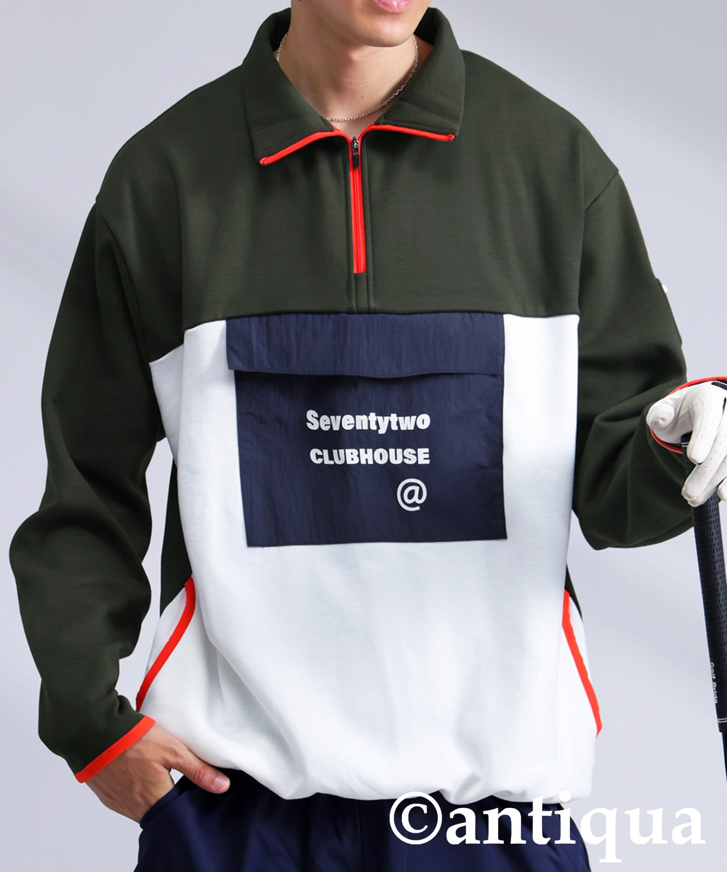 ANTIQUA GOLF×STCH Color-Coordinated Pullover Men's