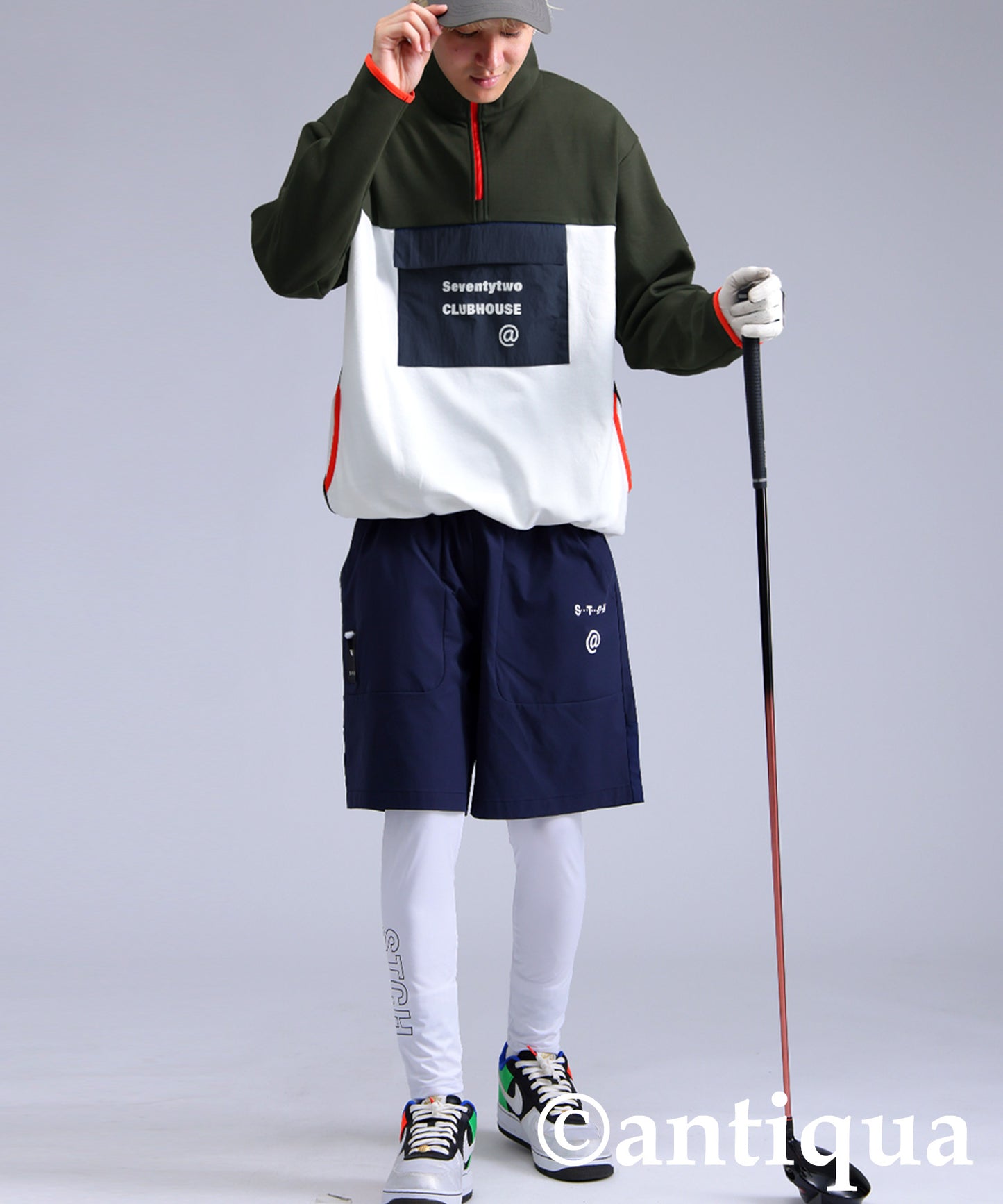 ANTIQUA GOLF×STCH Color-Coordinated Pullover Men's