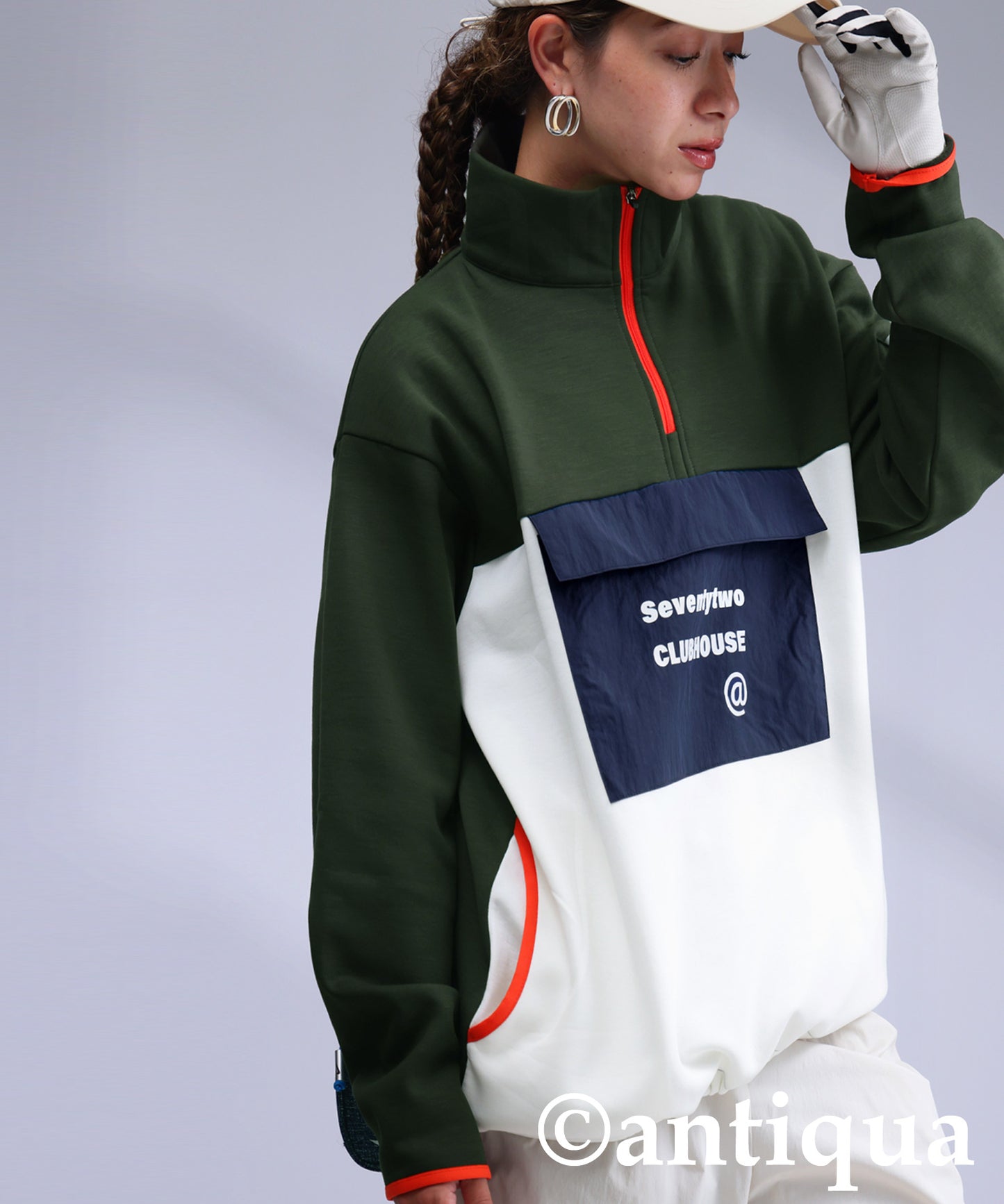 ANTIQUA GOLF×STCH Color-Coordinated Pullover Ladies