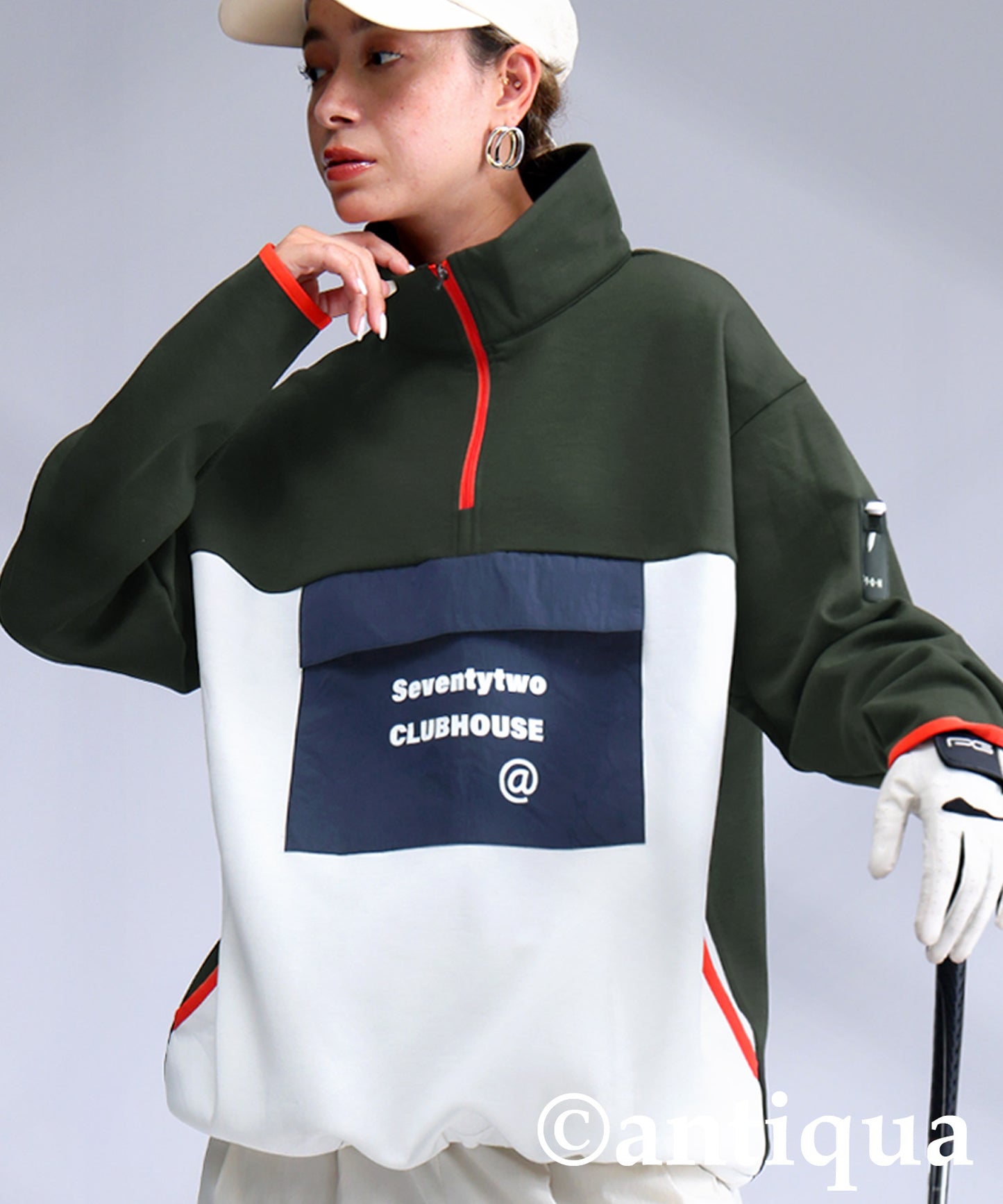 ANTIQUA GOLF×STCH Color-Coordinated Pullover Ladies