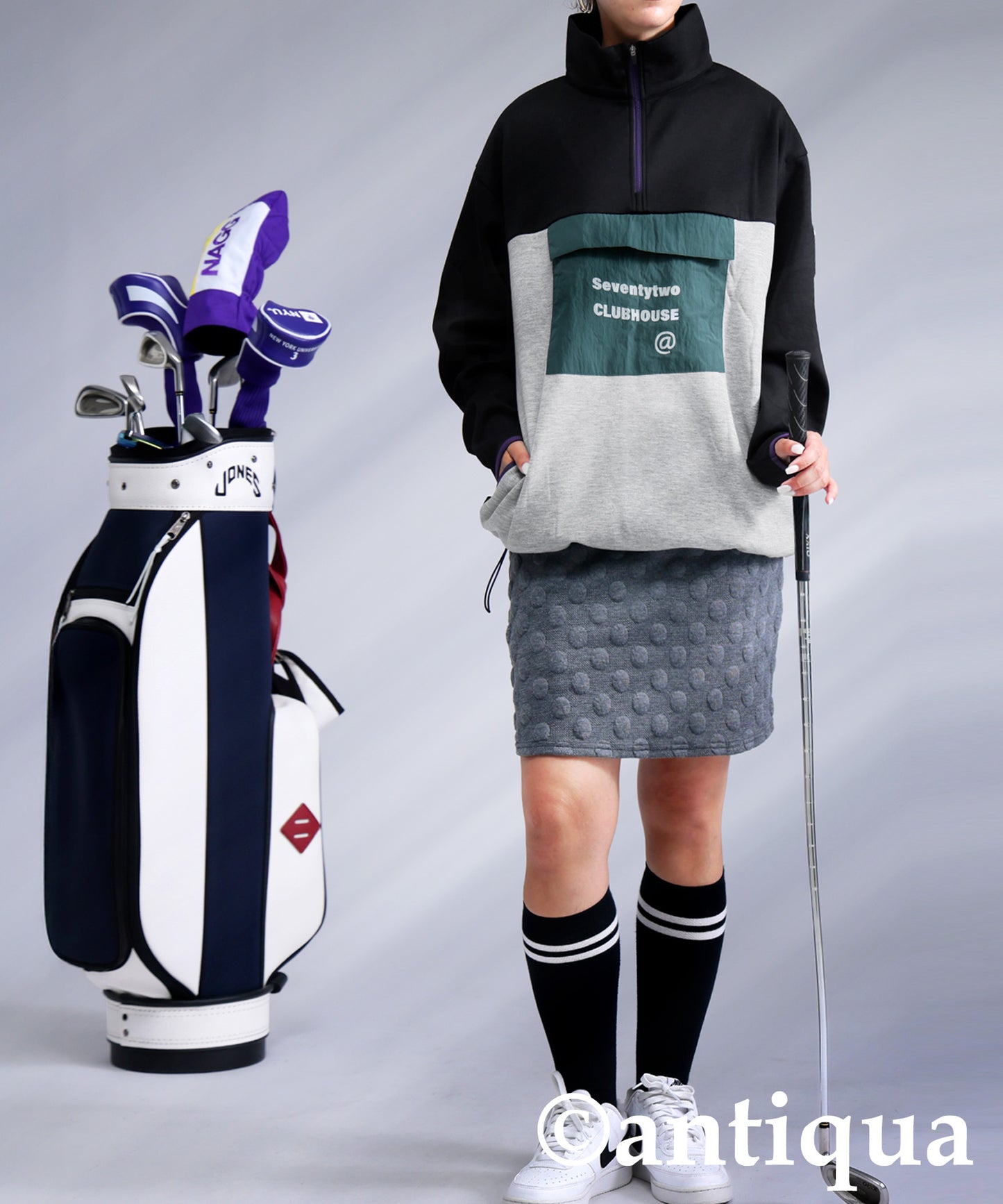 ANTIQUA GOLF×STCH Color-Coordinated Pullover Ladies