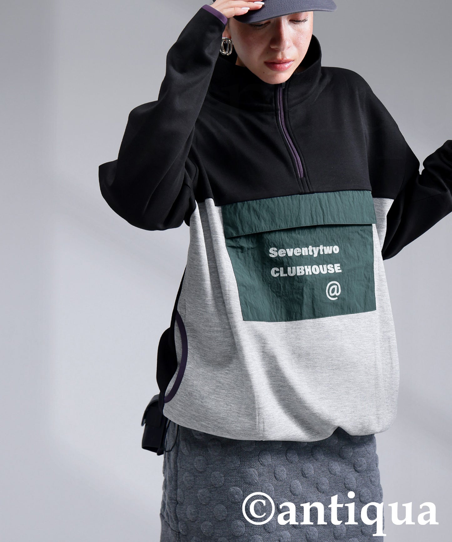 ANTIQUA GOLF×STCH Color-Coordinated Pullover Ladies