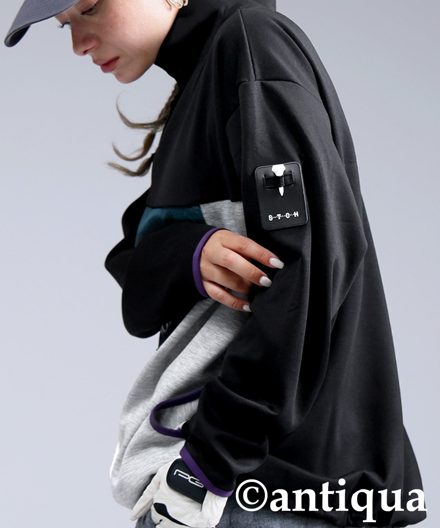ANTIQUA GOLF×STCH Color-Coordinated Pullover Ladies