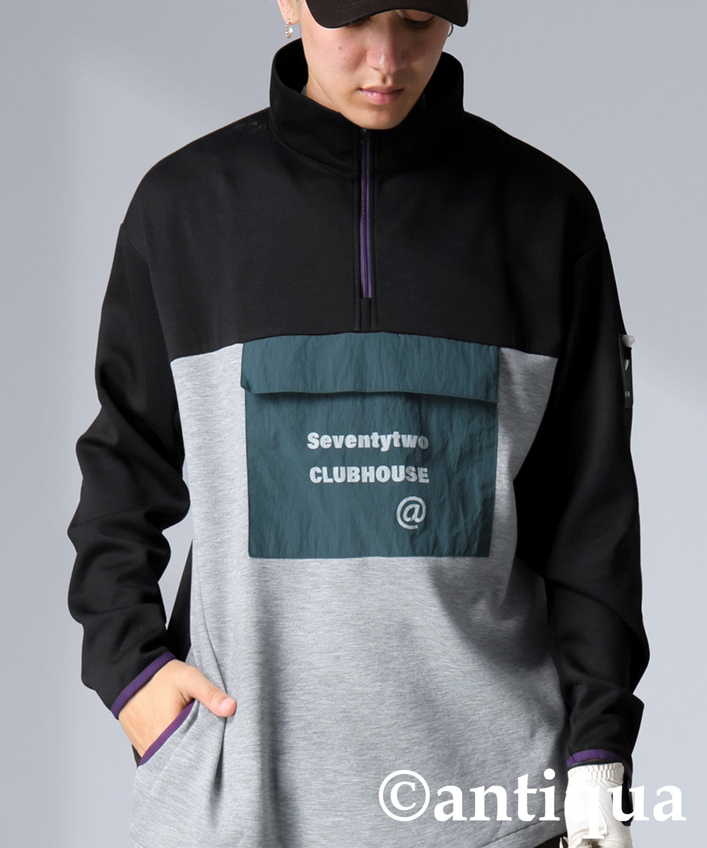 ANTIQUA GOLF×STCH Color-Coordinated Pullover Men's