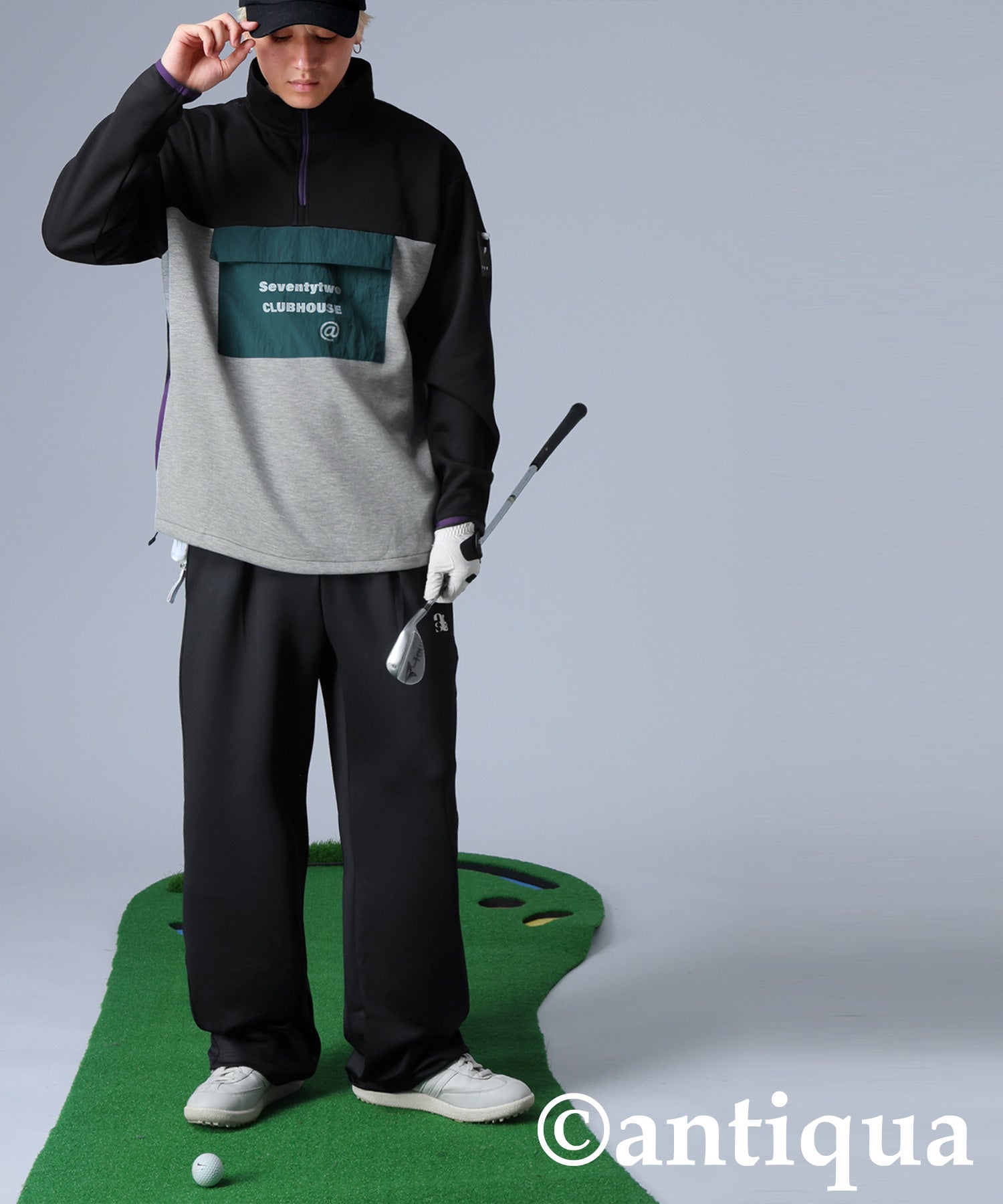 ANTIQUA GOLF×STCH Color-Coordinated Pullover Men's | Japanese