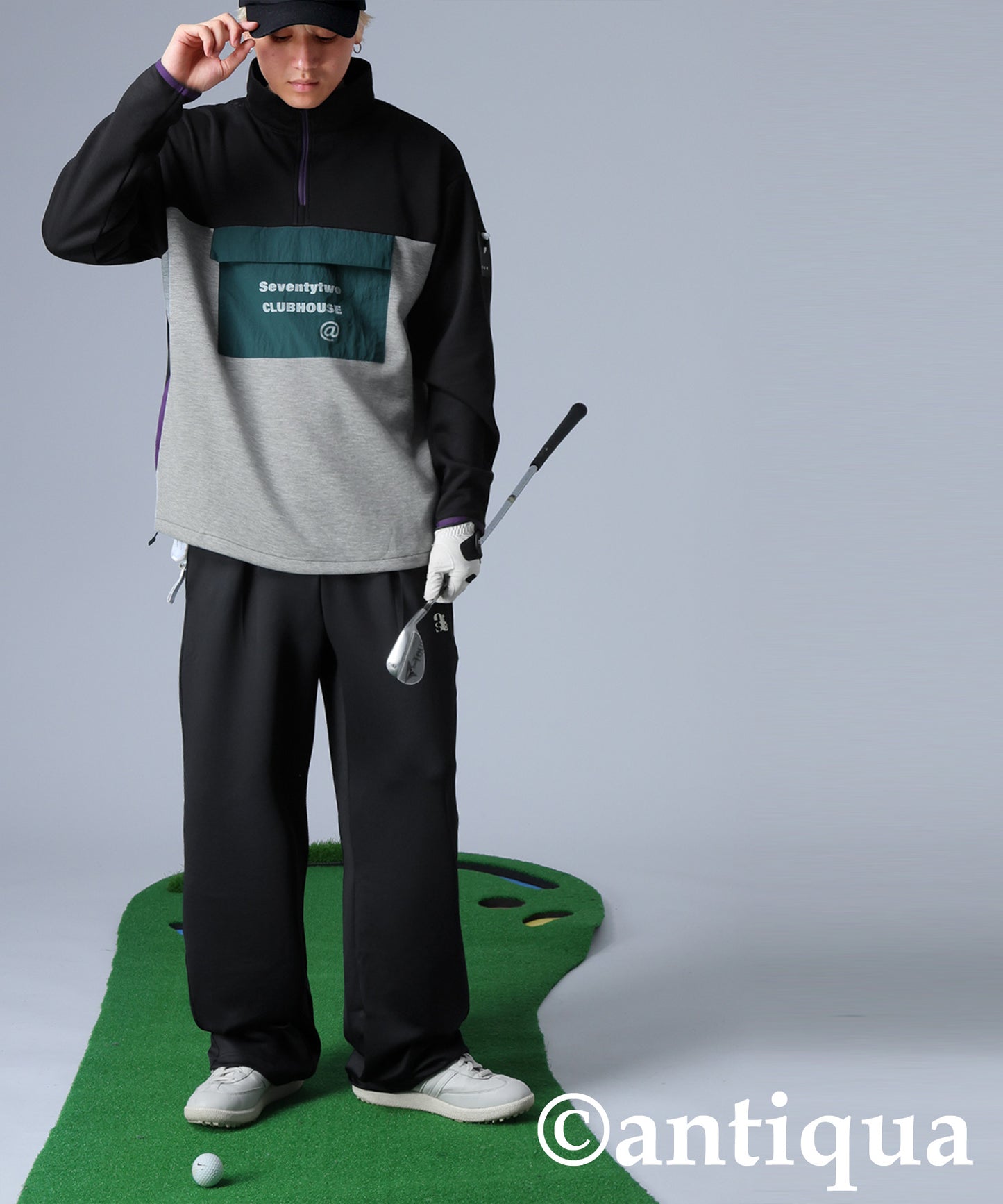 ANTIQUA GOLF×STCH Color-Coordinated Pullover Men's