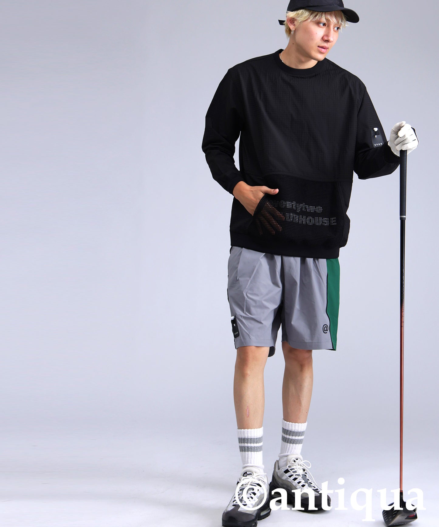 ANTIQUA GOLF×STCH Mesh Pocket Tops Men's