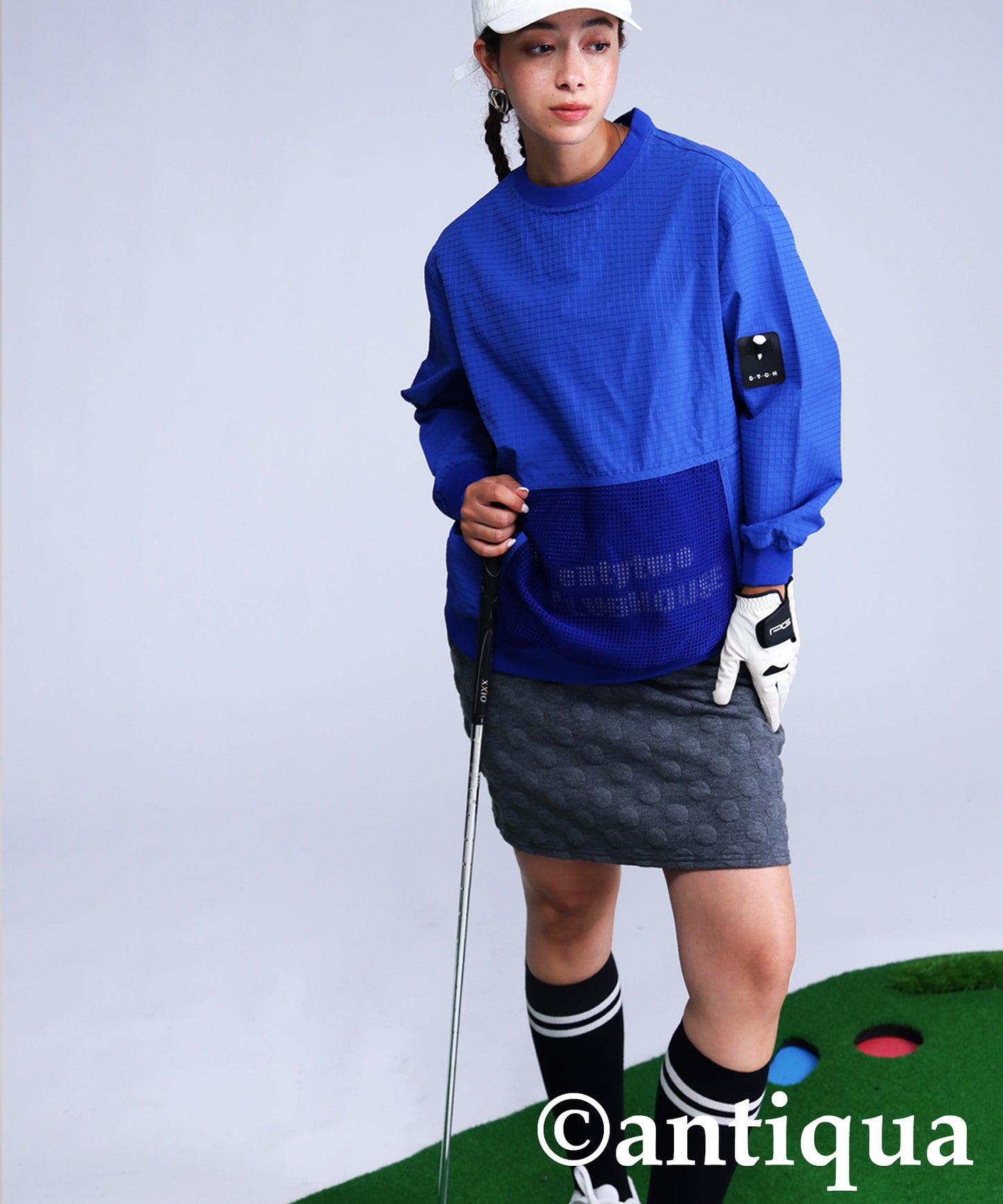 ANTIQUA GOLF×STCH Mesh Pocket Tops Ladies