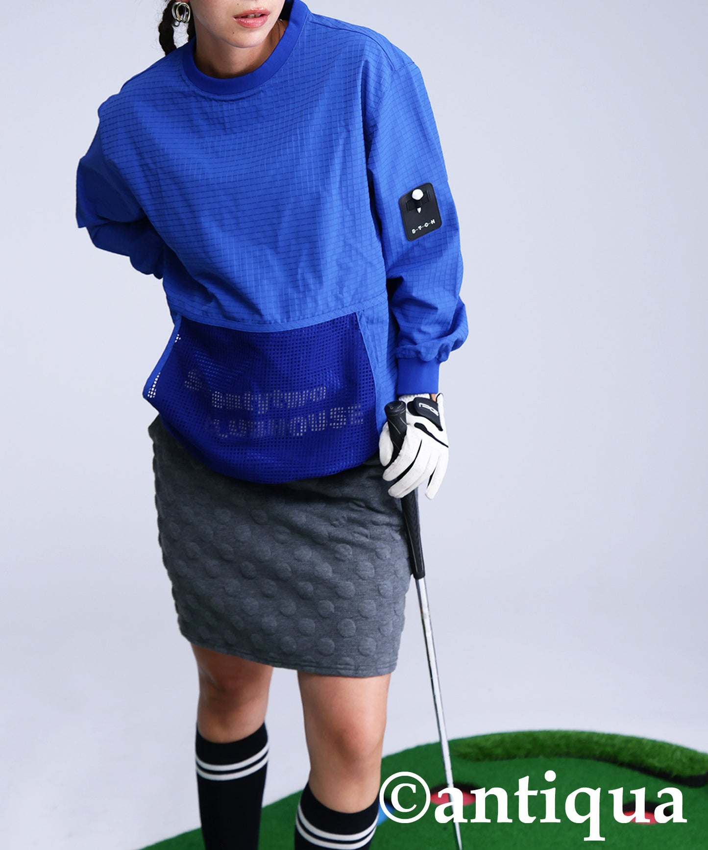 ANTIQUA GOLF×STCH Mesh Pocket Tops Ladies