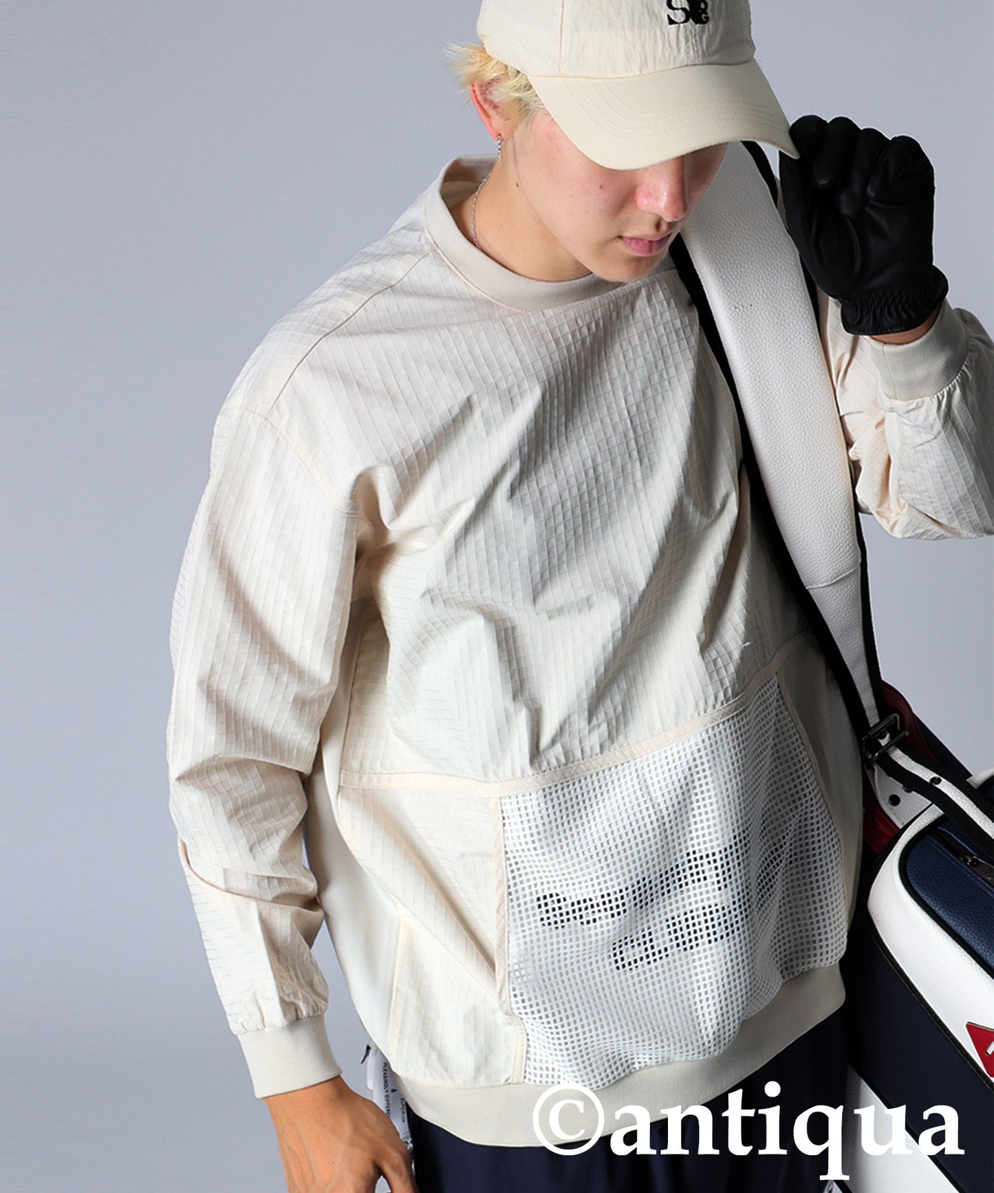 ANTIQUA GOLF×STCH Mesh Pocket Tops Men's