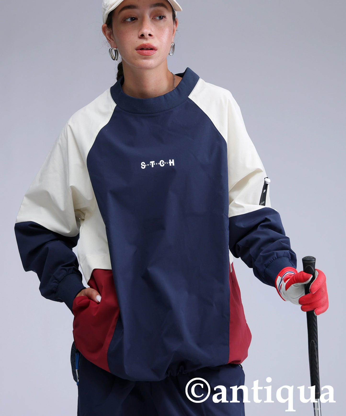 ANTIQUA GOLF×STCH Color-Blocked Tops Ladies