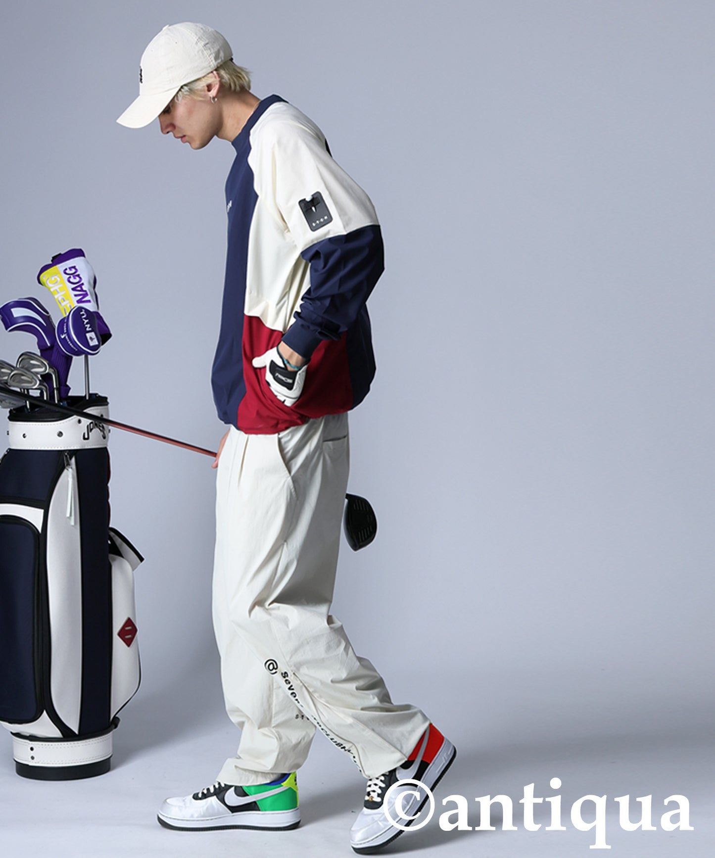 ANTIQUA GOLF×STCH Color-Blocked Tops Men's