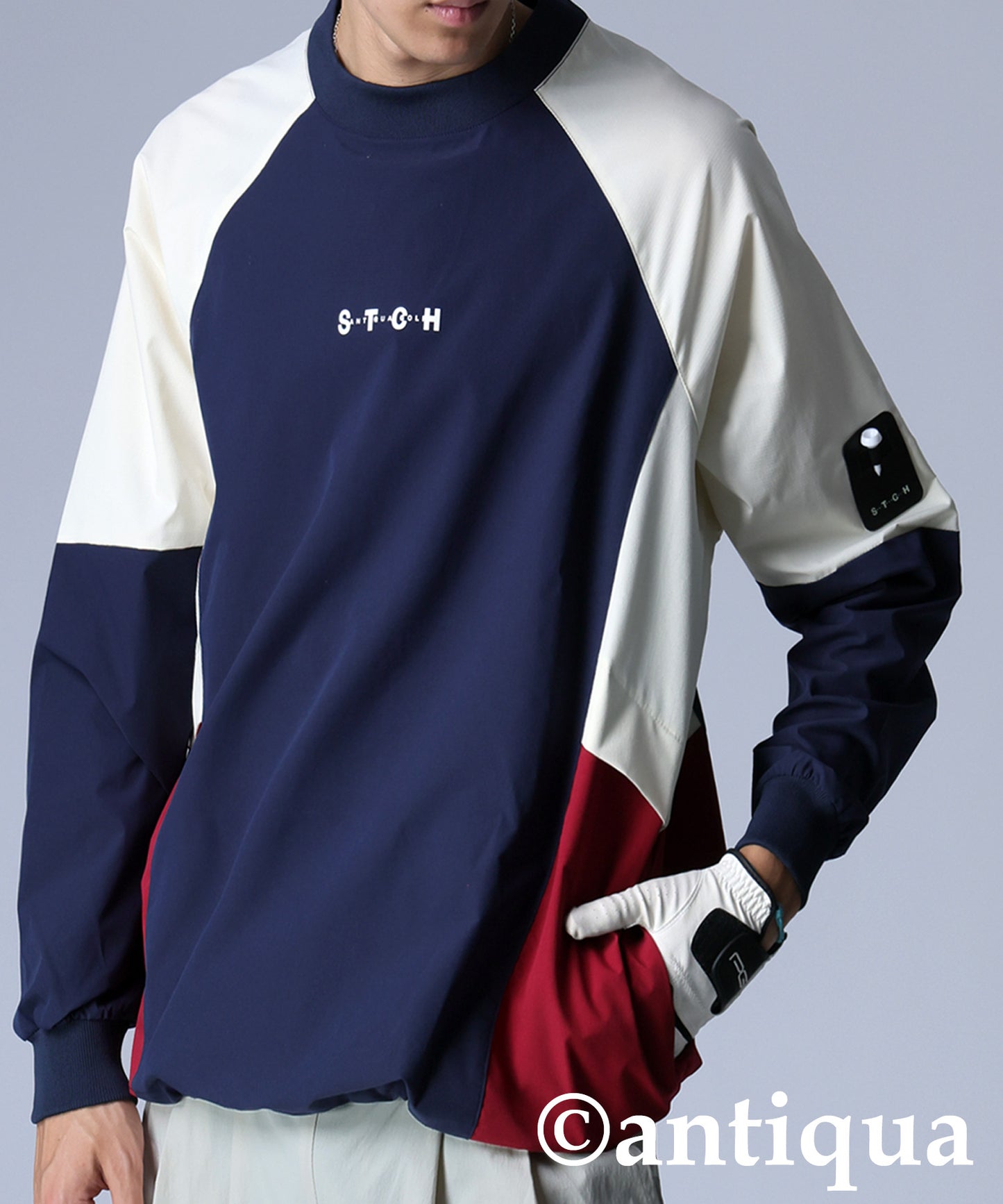 ANTIQUA GOLF×STCH Color-Blocked Tops Men's