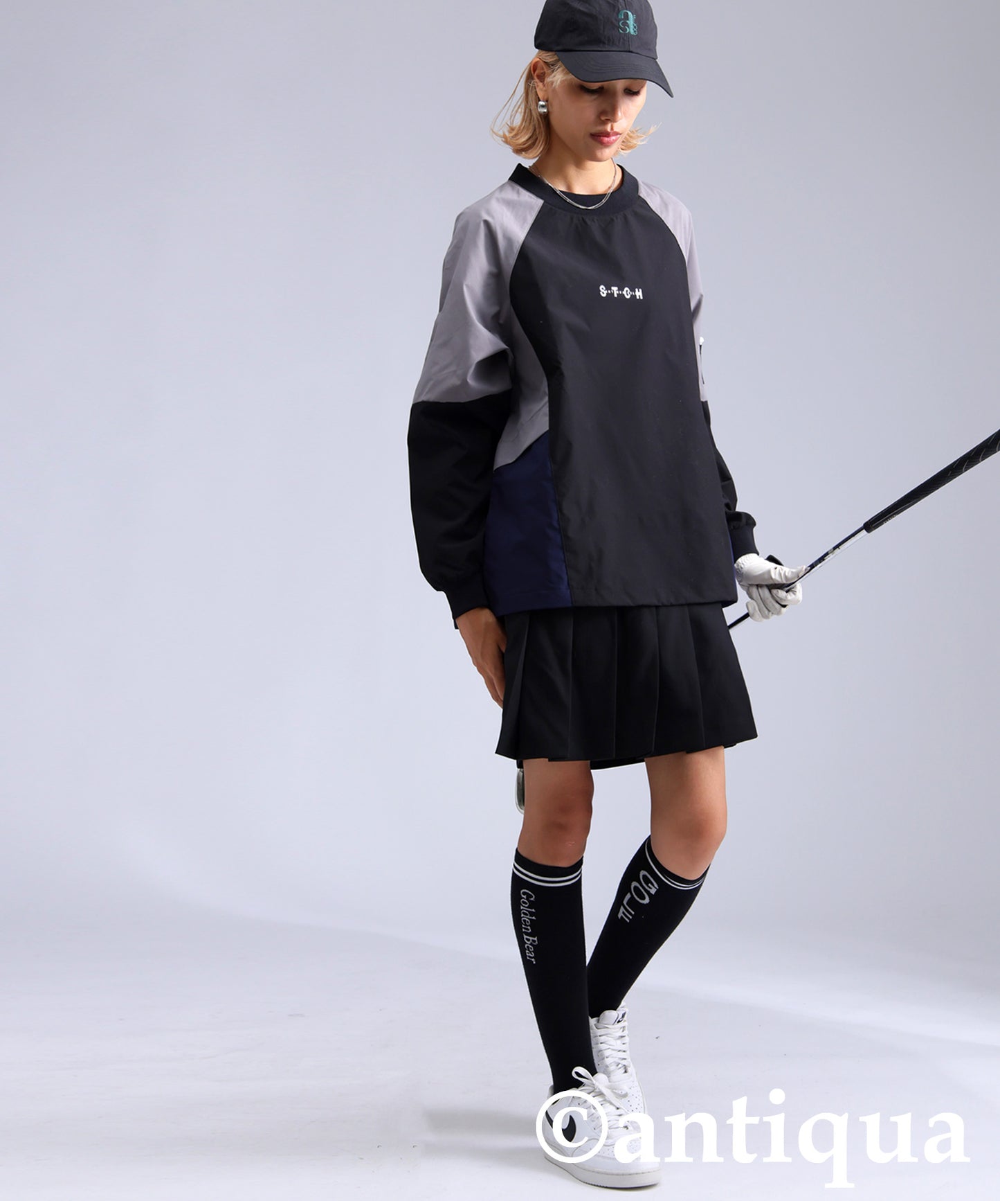 ANTIQUA GOLF×STCH Color-Blocked Tops Ladies