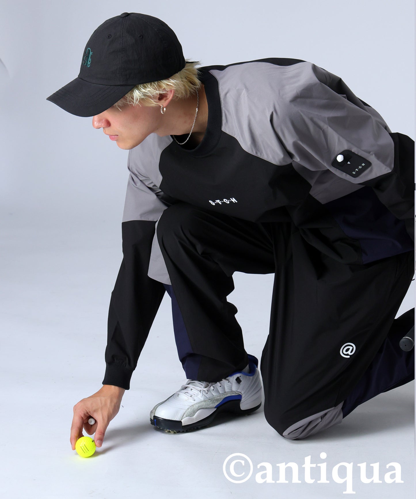 ANTIQUA GOLF×STCH Color-Blocked Tops Men's