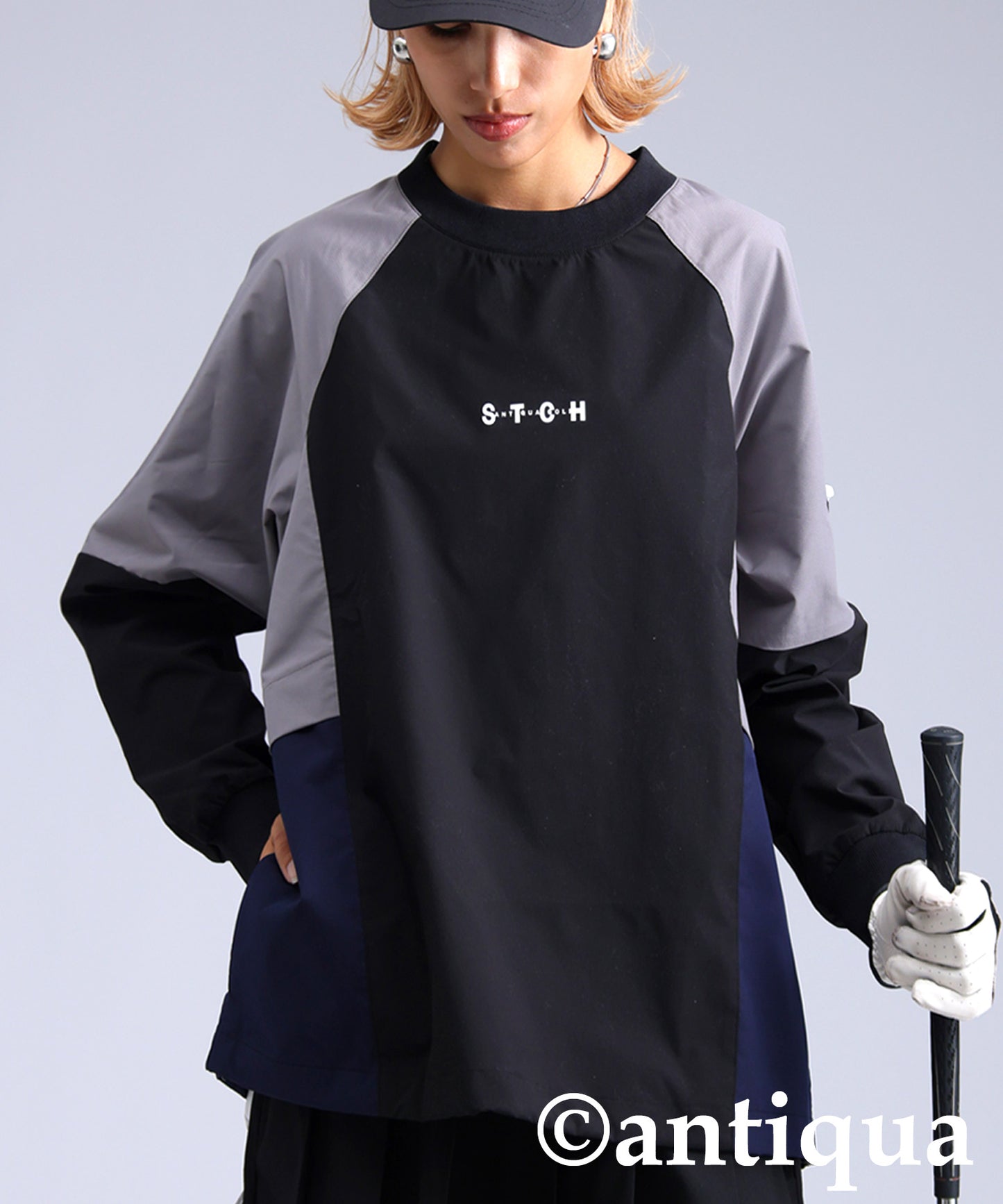 ANTIQUA GOLF×STCH Color-Blocked Tops Ladies