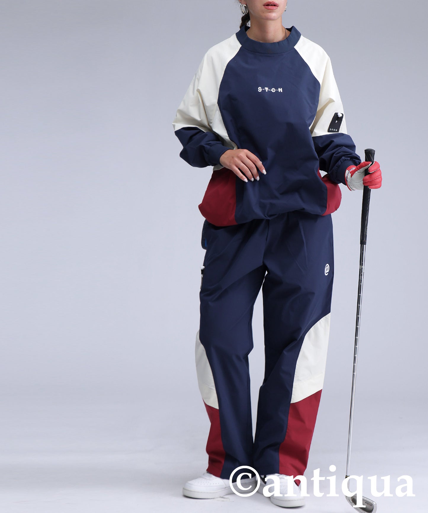 ANTIQUA GOLF×STCH Color-Blocked Tops Ladies