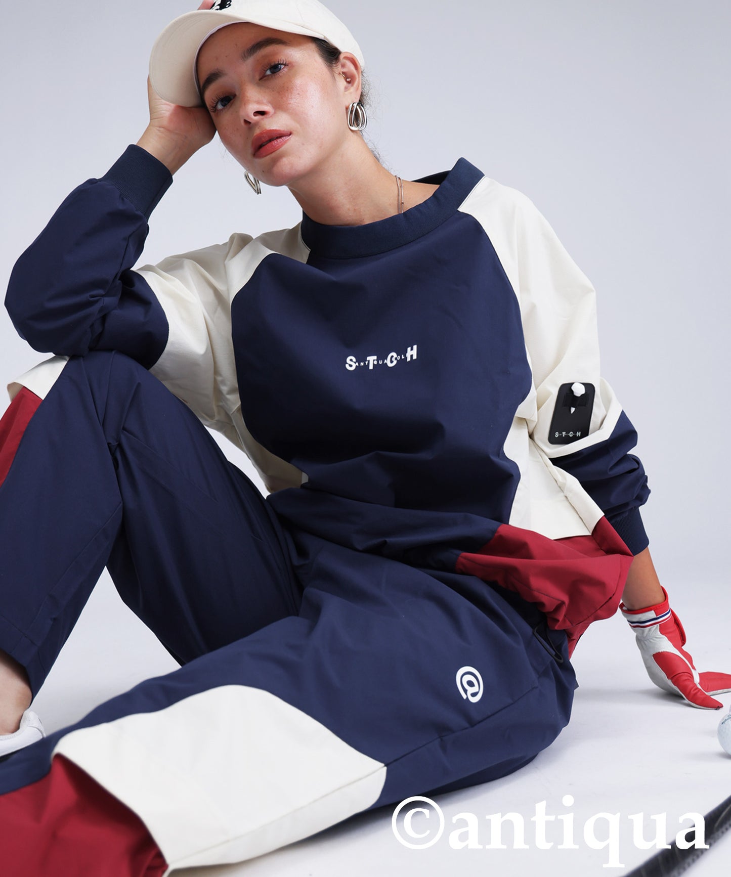 ANTIQUA GOLF×STCH Color-Blocked Tops Ladies