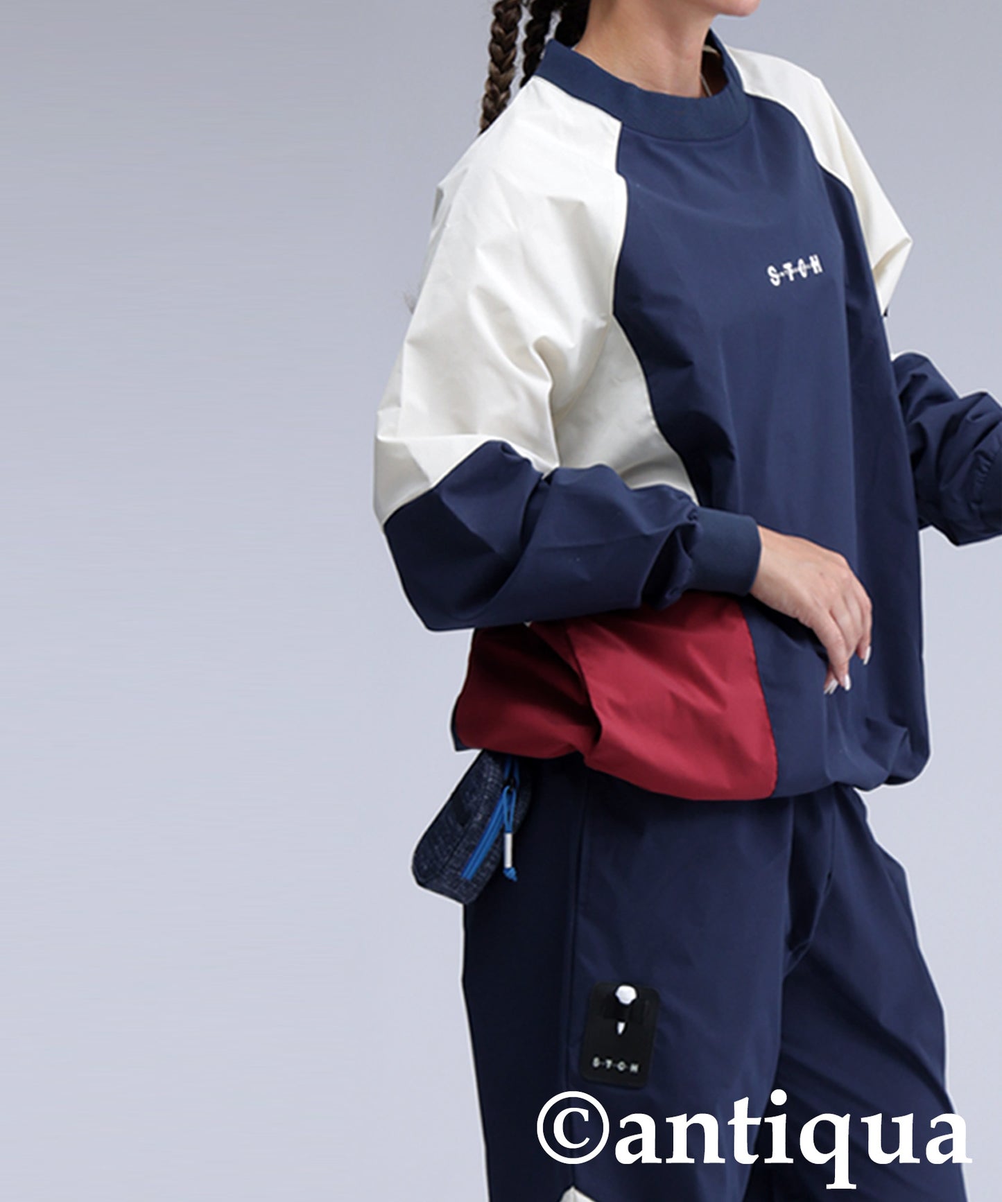 ANTIQUA GOLF×STCH Color-Blocked Tops Ladies