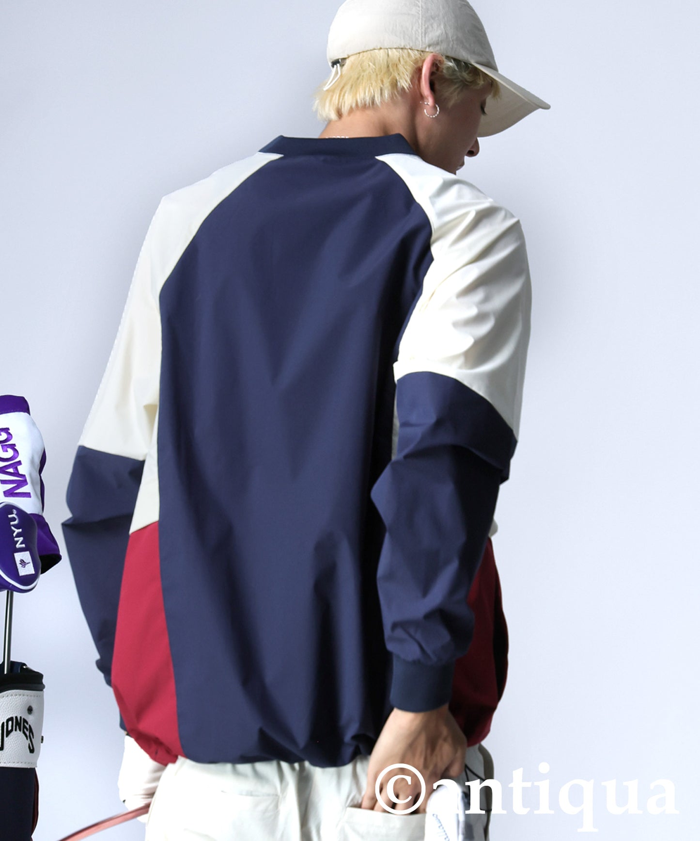 ANTIQUA GOLF×STCH Color-Blocked Tops Men's