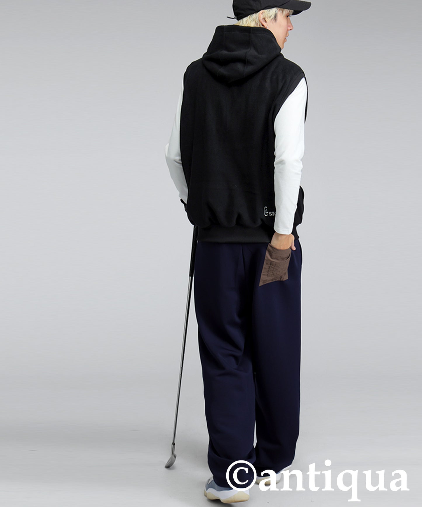 ANTIQUA GOLF×STCH Hooded Logo Vest Men's