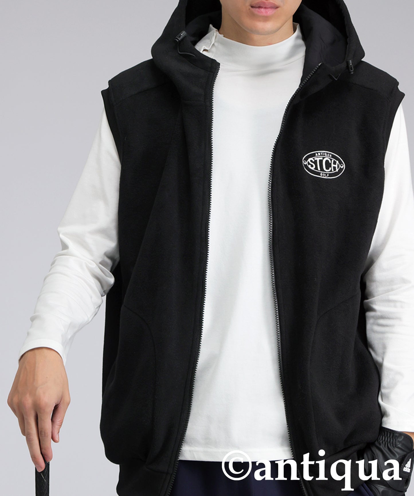 ANTIQUA GOLF×STCH Hooded Logo Vest Men's