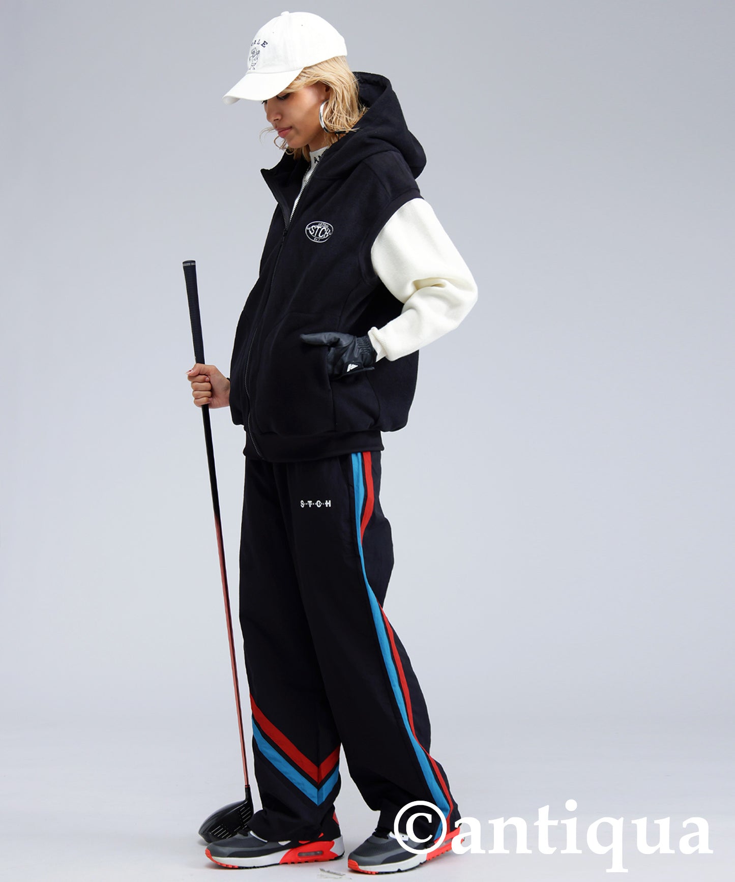 ANTIQUA GOLF×STCH Hooded Logo Vest Ladies
