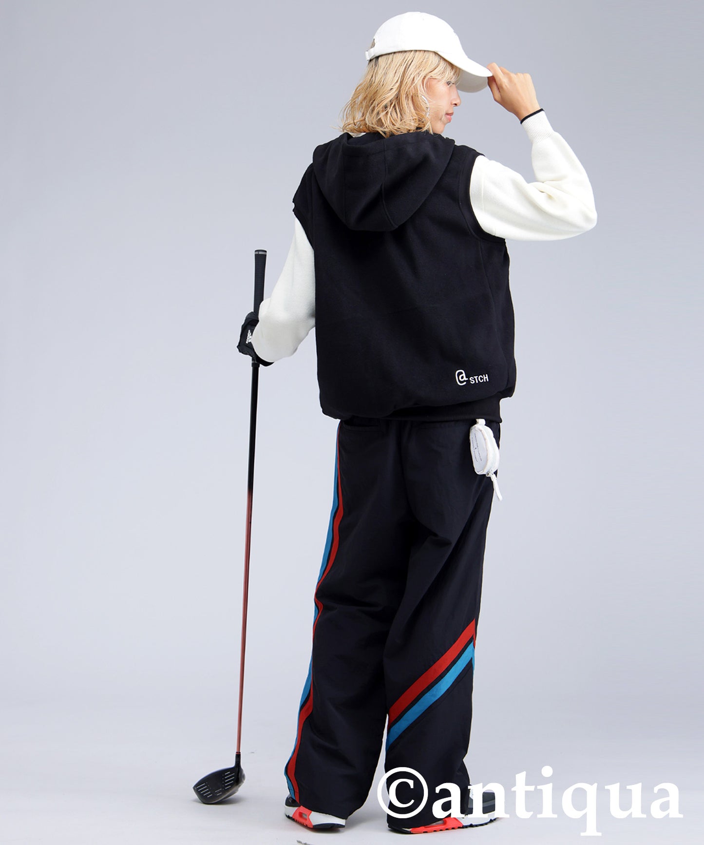 ANTIQUA GOLF×STCH Hooded Logo Vest Ladies