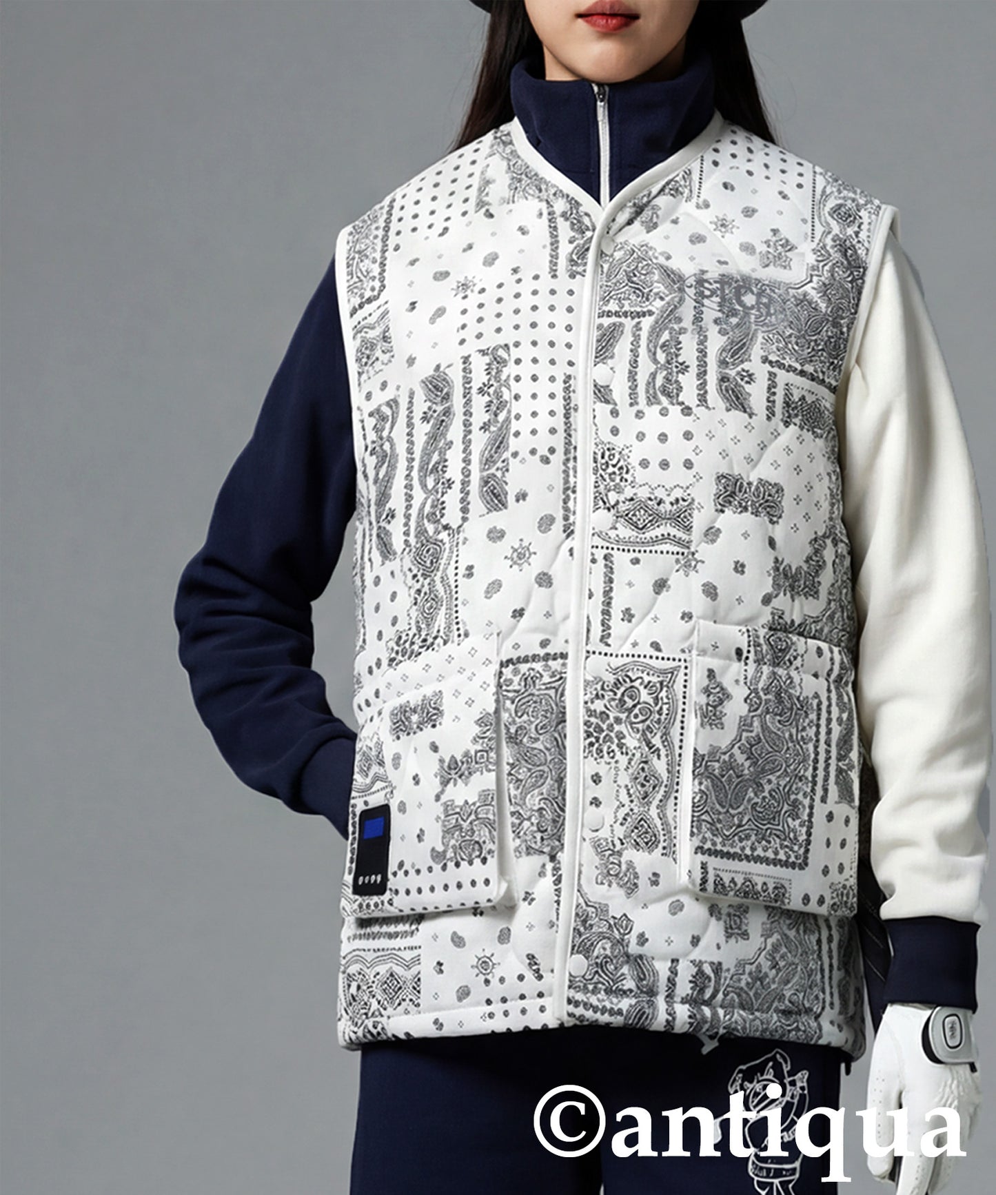 ANTIQUA GOLF×STCH Padded Vest Ladies